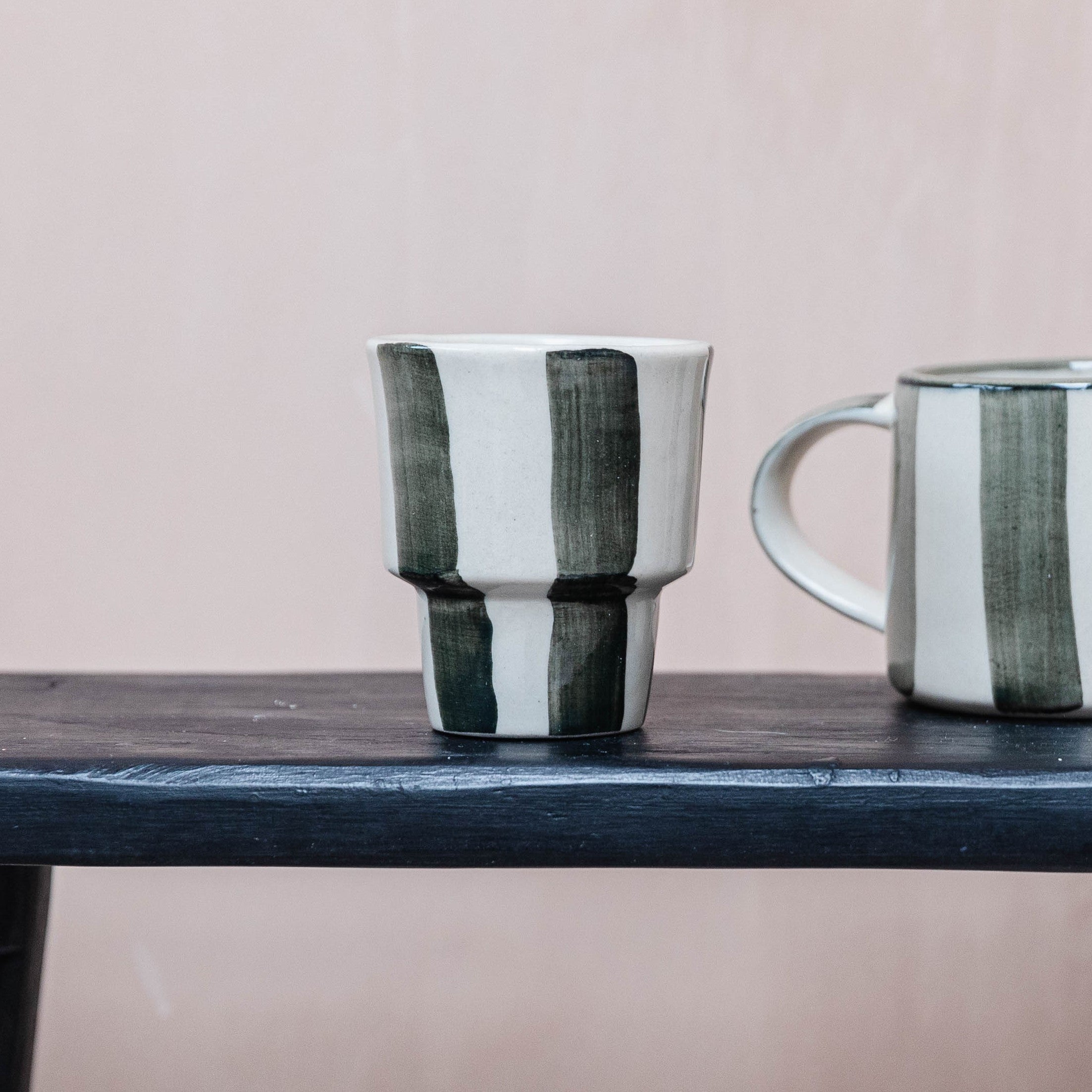 Washed Stripe Coffee Beaker | Forest