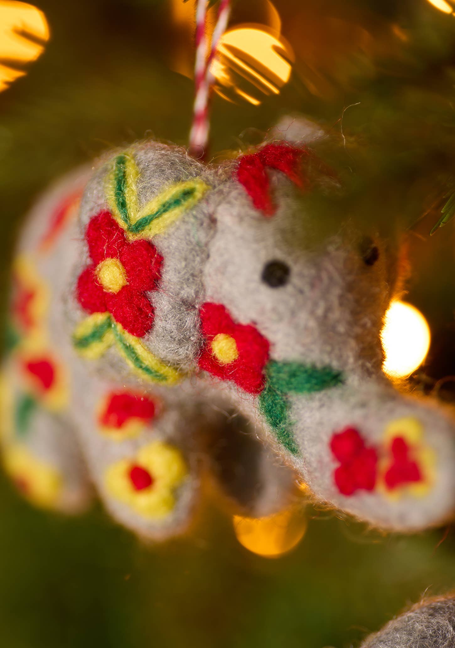 Embroidered Felt Elephant Decoration | 2 Designs Available