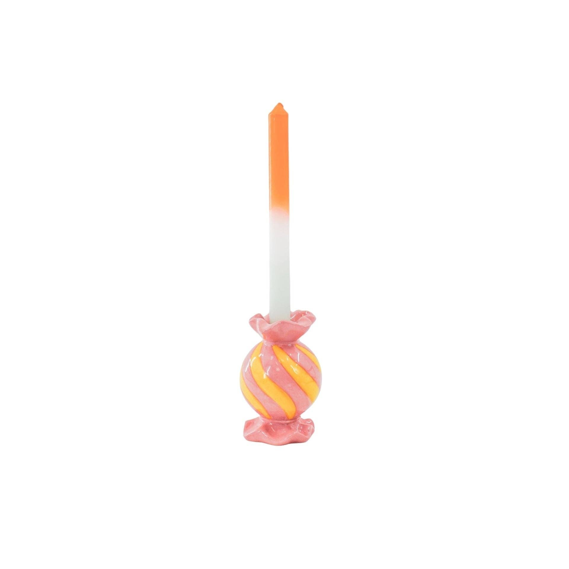 Toffee Candy Candle Holder | Pink & Yellow