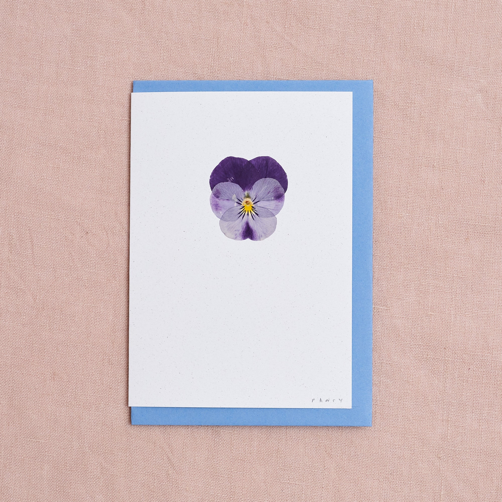 Real Pressed Flower Greetings Card : Pansy