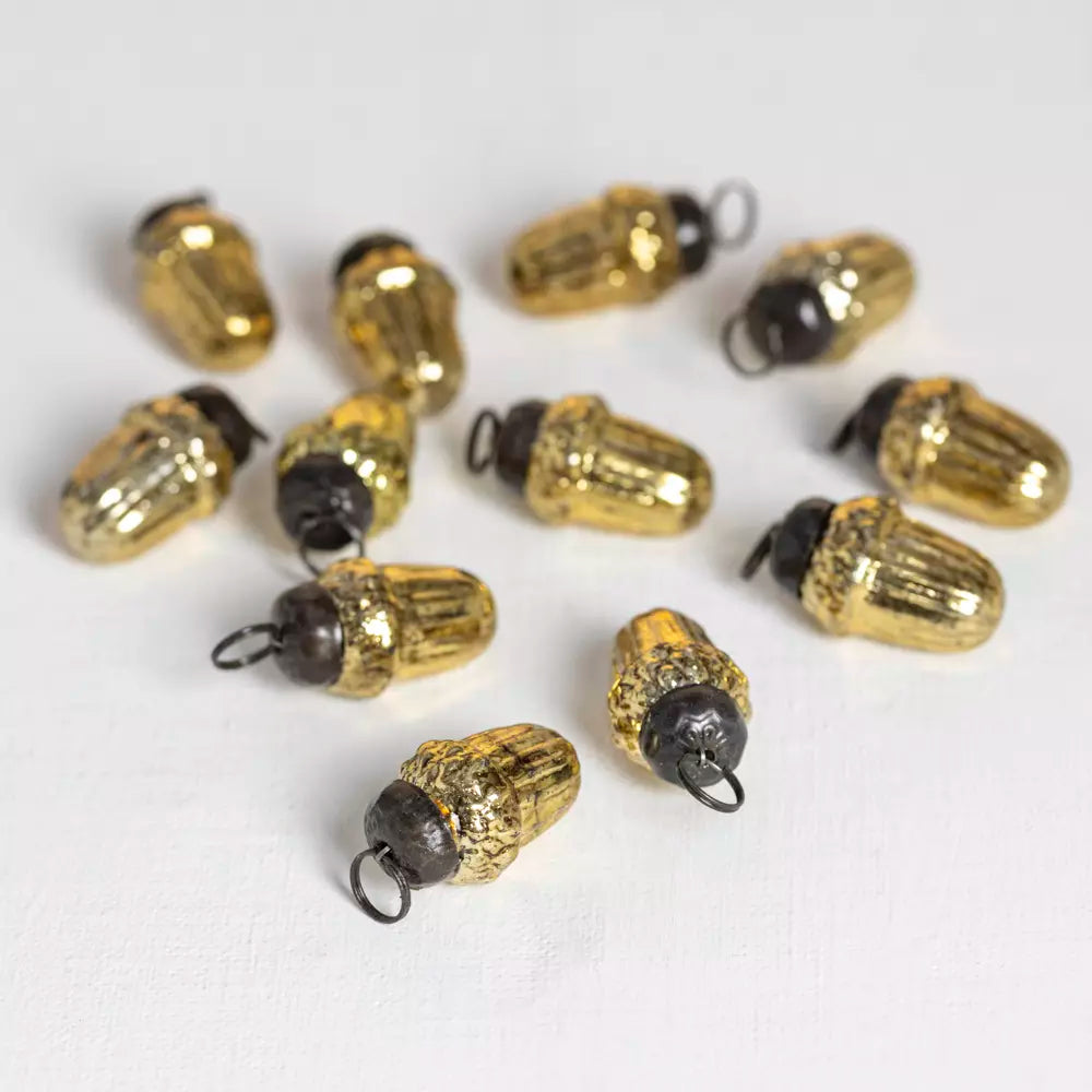 Mini Gold Acorn Tree Decorations