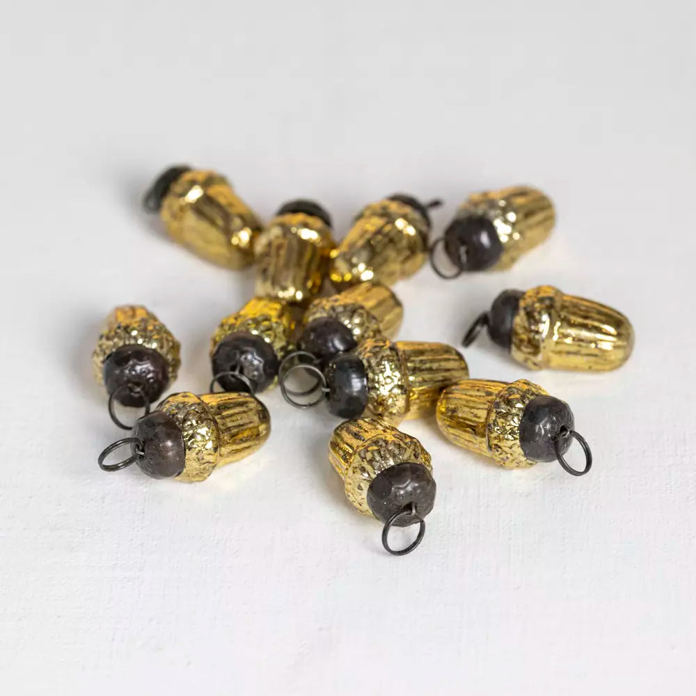 Mini Gold Acorn Tree Decorations