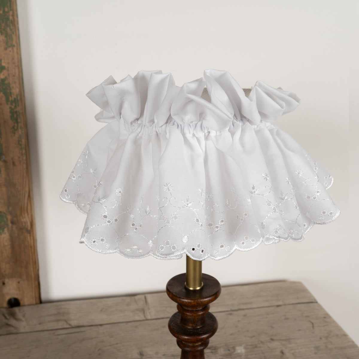 Broderie Anglaise Scrunchie Lampshade