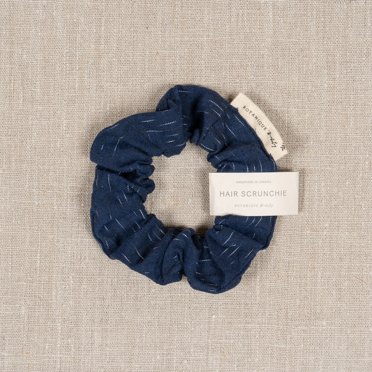Cotton Hair Scrunchie | Ikat Indigo Snow