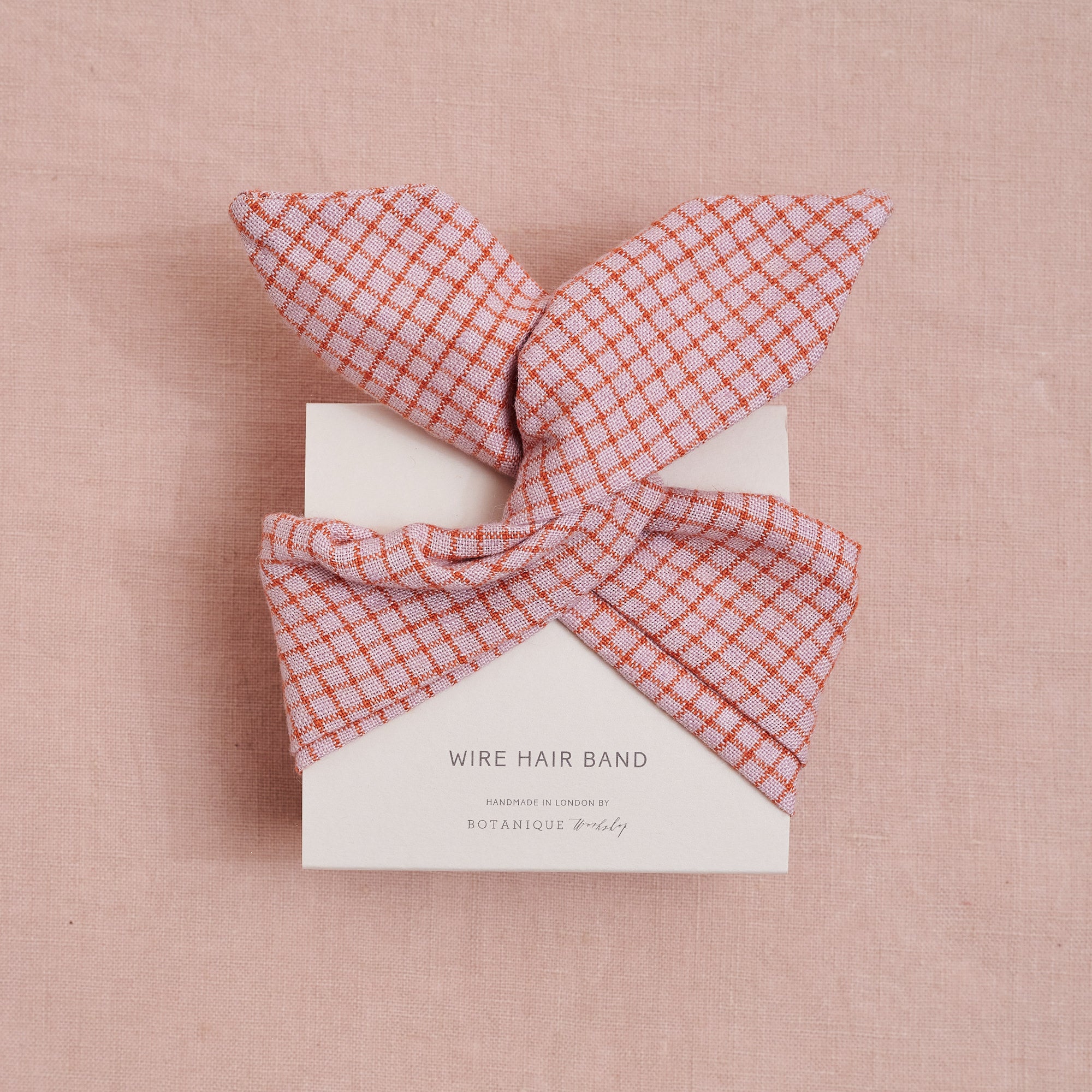 Linen Hair Band | Jazz Pink Check