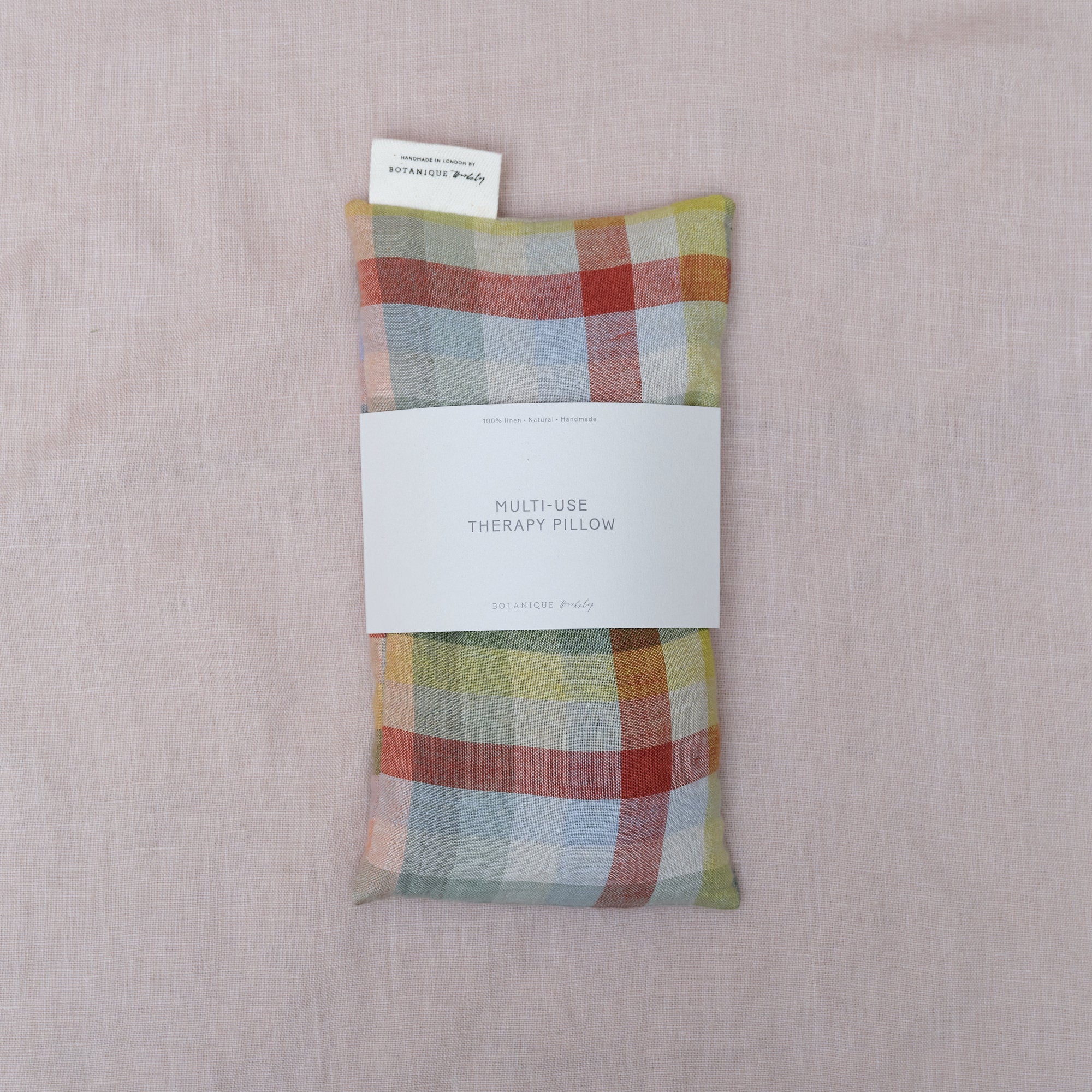 Multi-Use Lavender Therapy Pillow | Linen Aurora Check