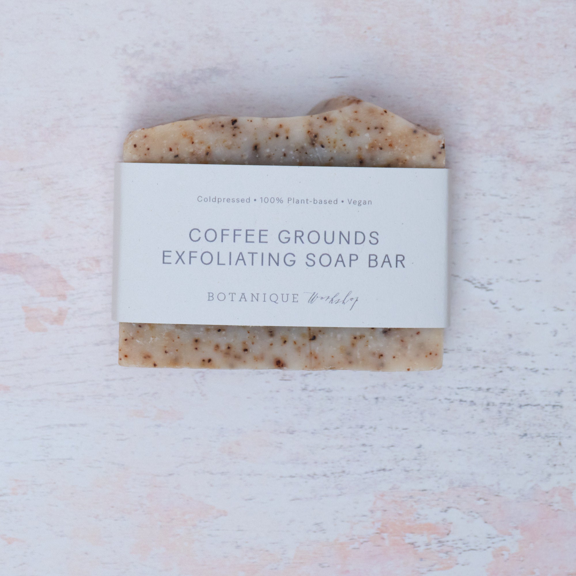 Coffee grounds exfoliating soap bar