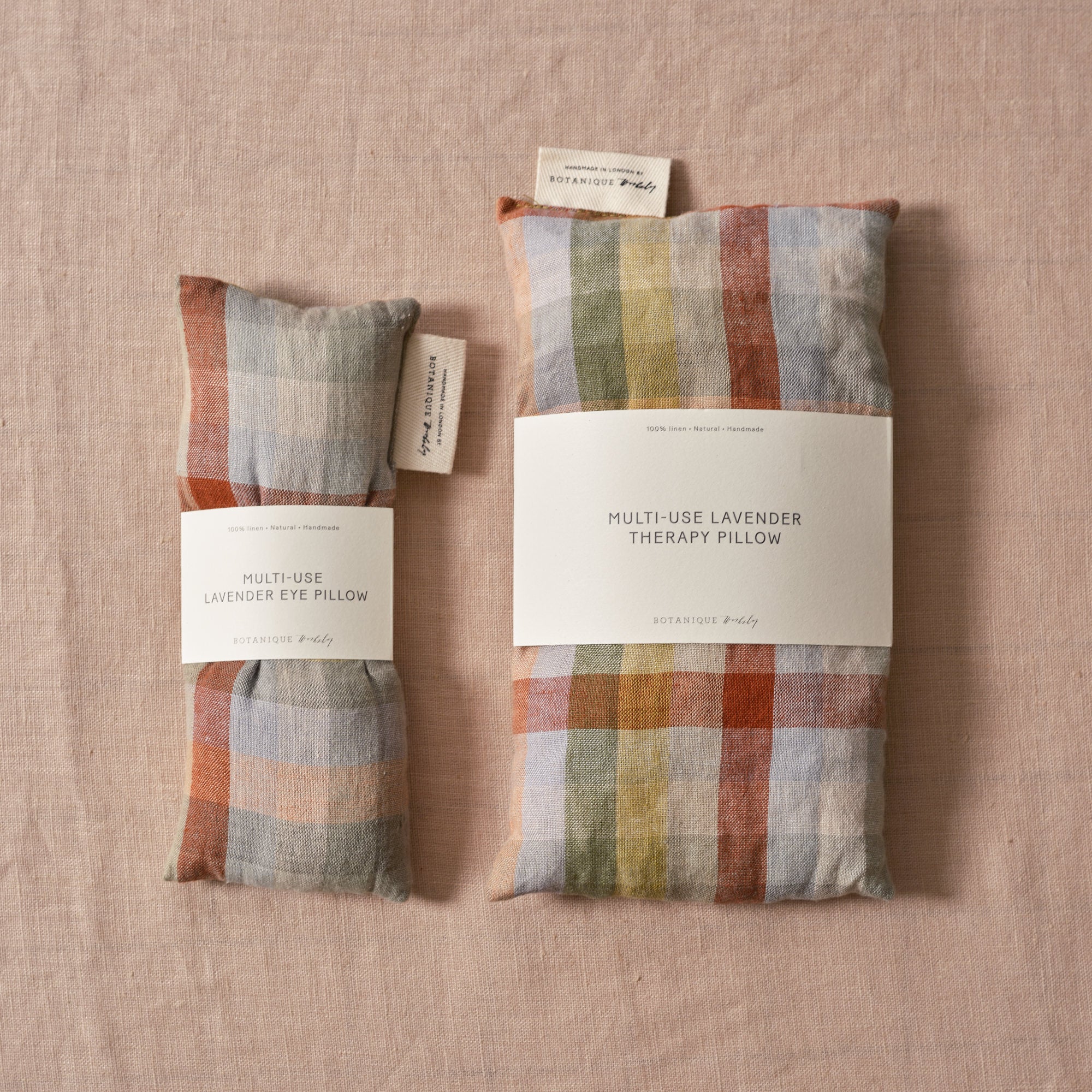 Multi-Use Lavender Therapy Pillow | Linen Aurora Check
