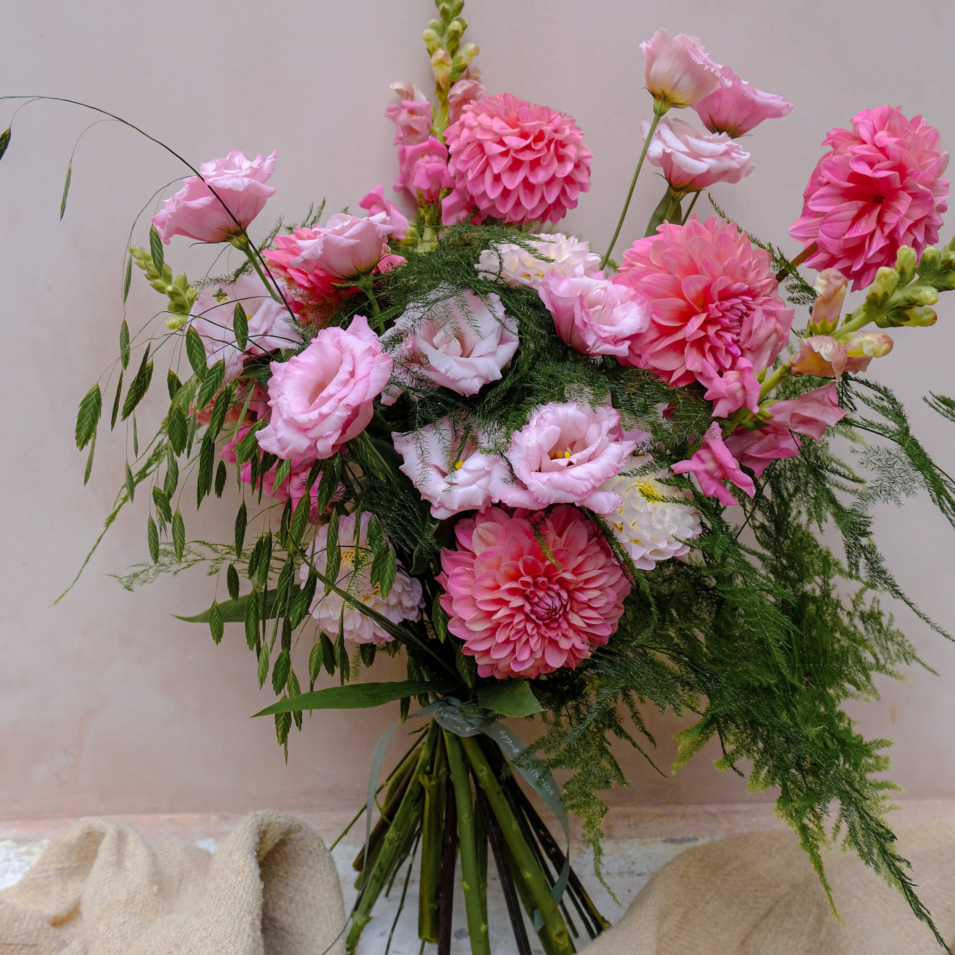 pink dahlias bouquet