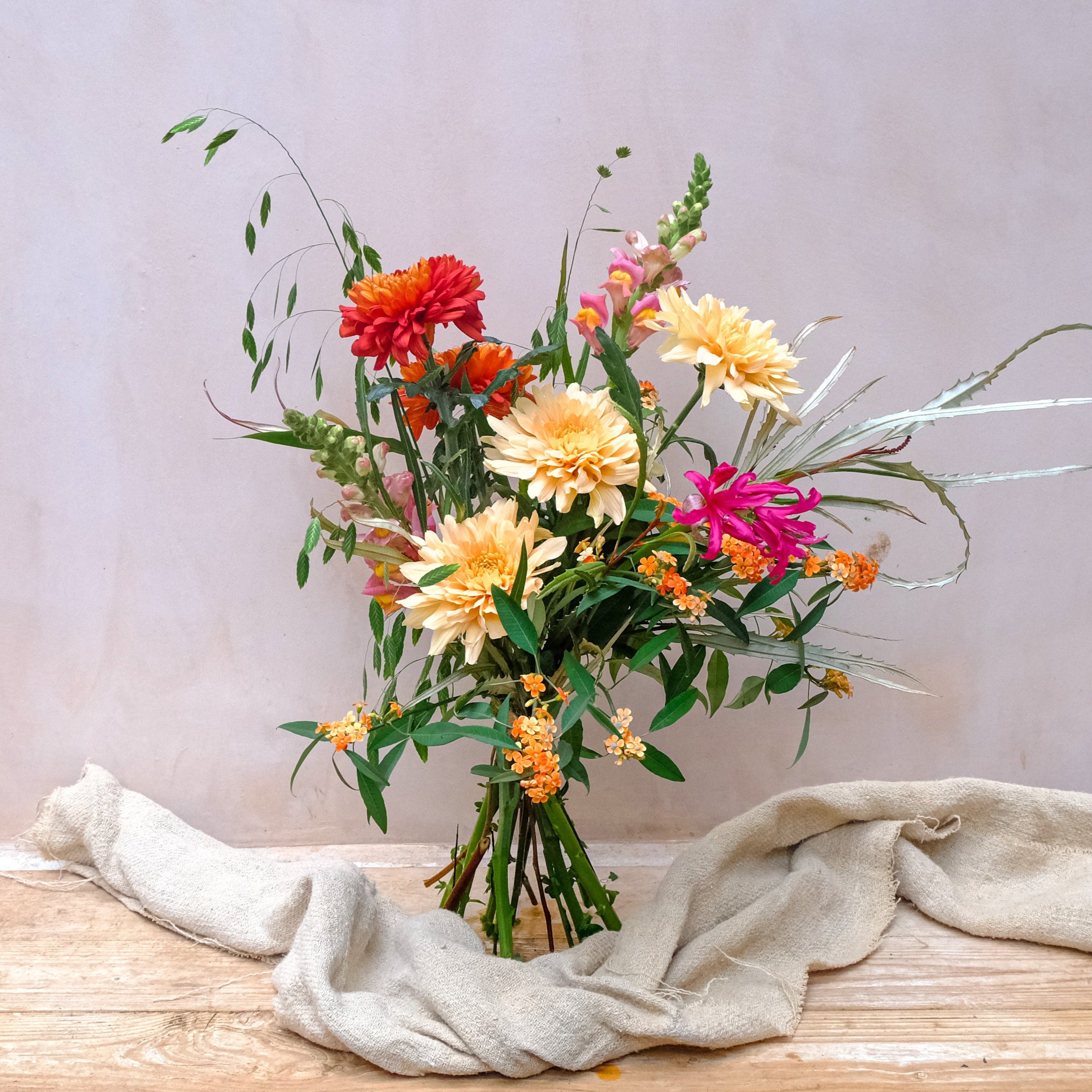 Autumn flowers bouquet with chrysanths, available to order online for London and UK nationwide delivery