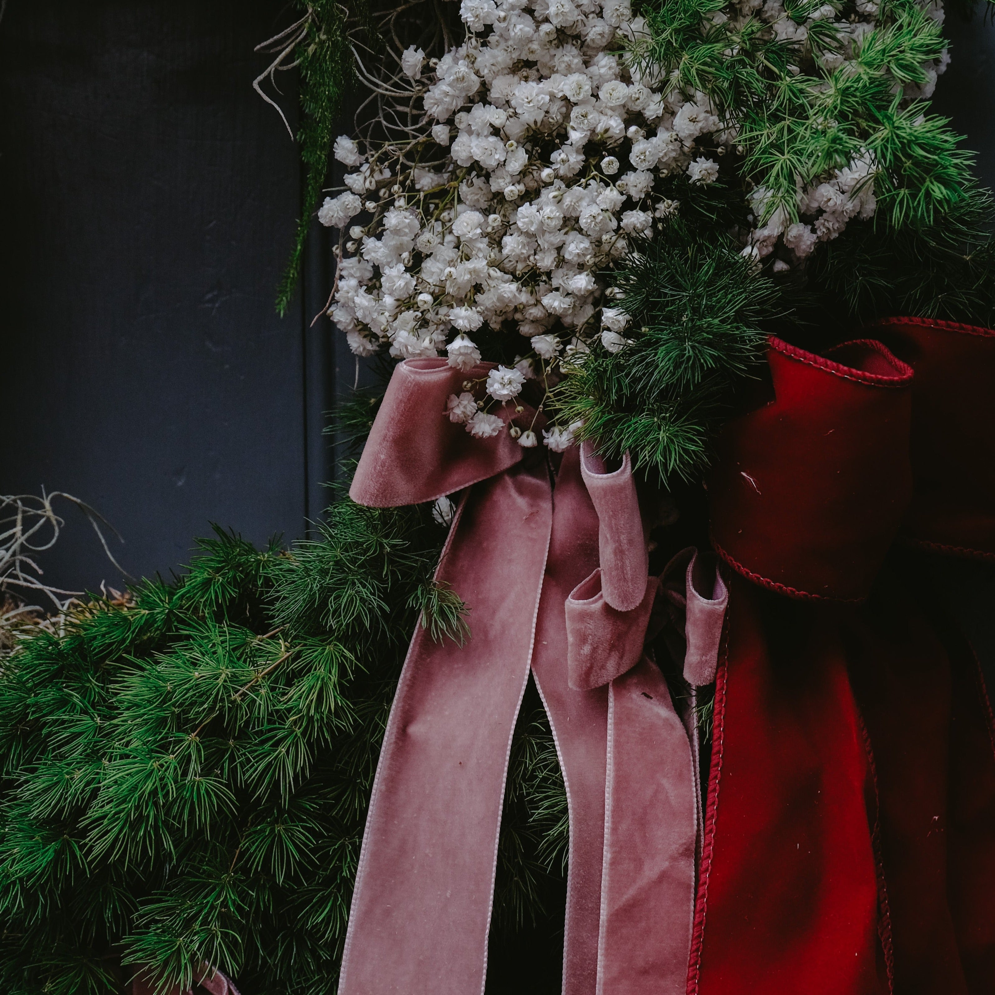 festive christmas wreath by botanique workshop, to order online for delivery in london and UK