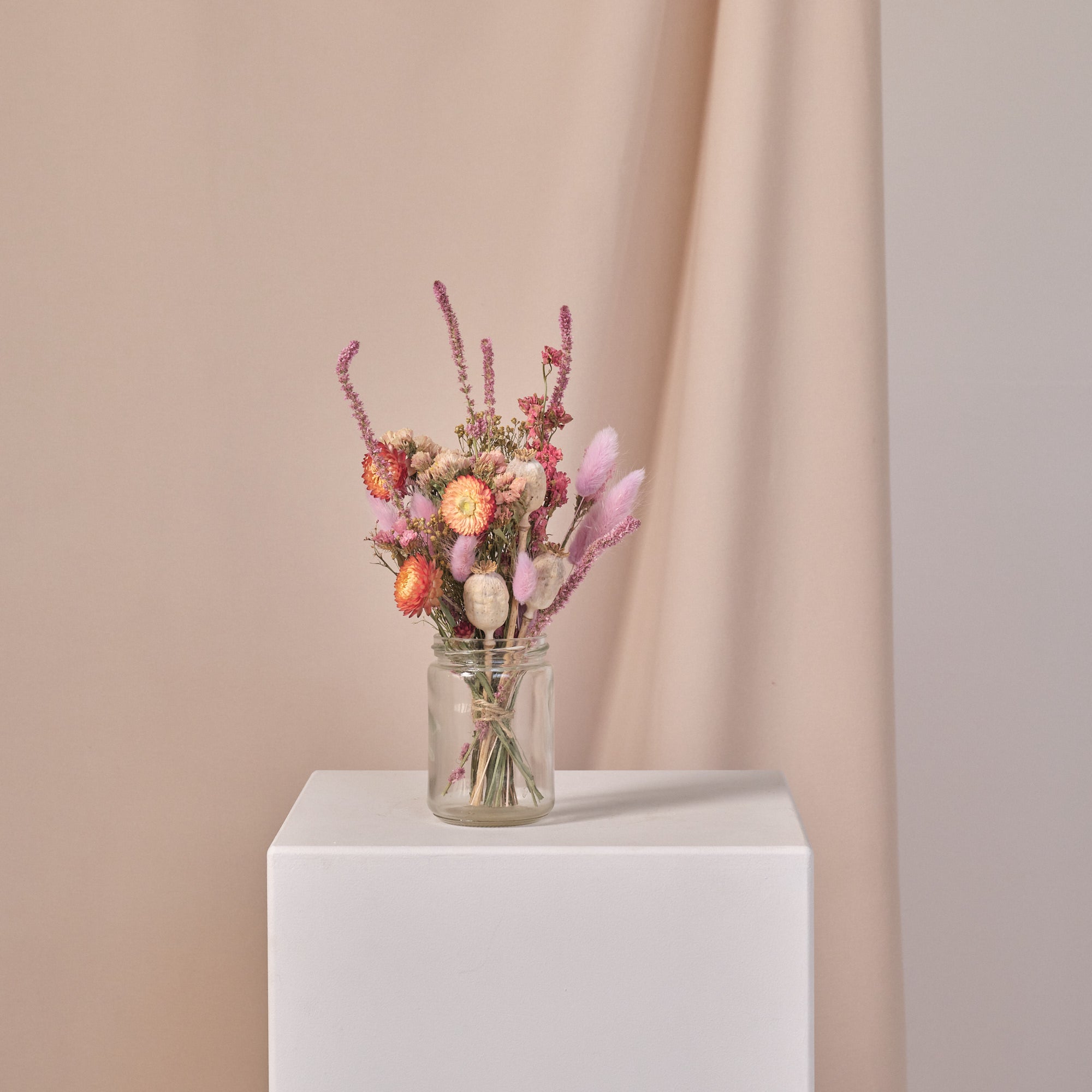 Everlasting Pastels Jam Jar Arrangements
