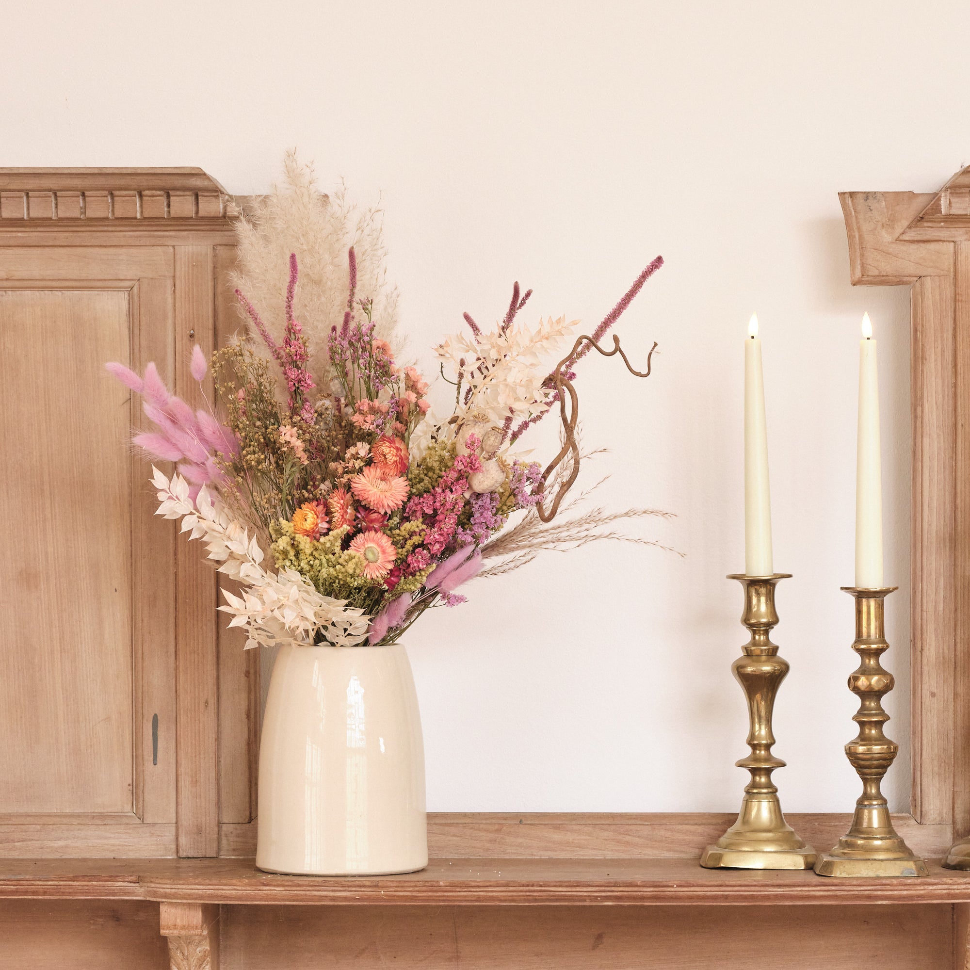 Everlasting Pastels Dried Flower Vase Arrangements