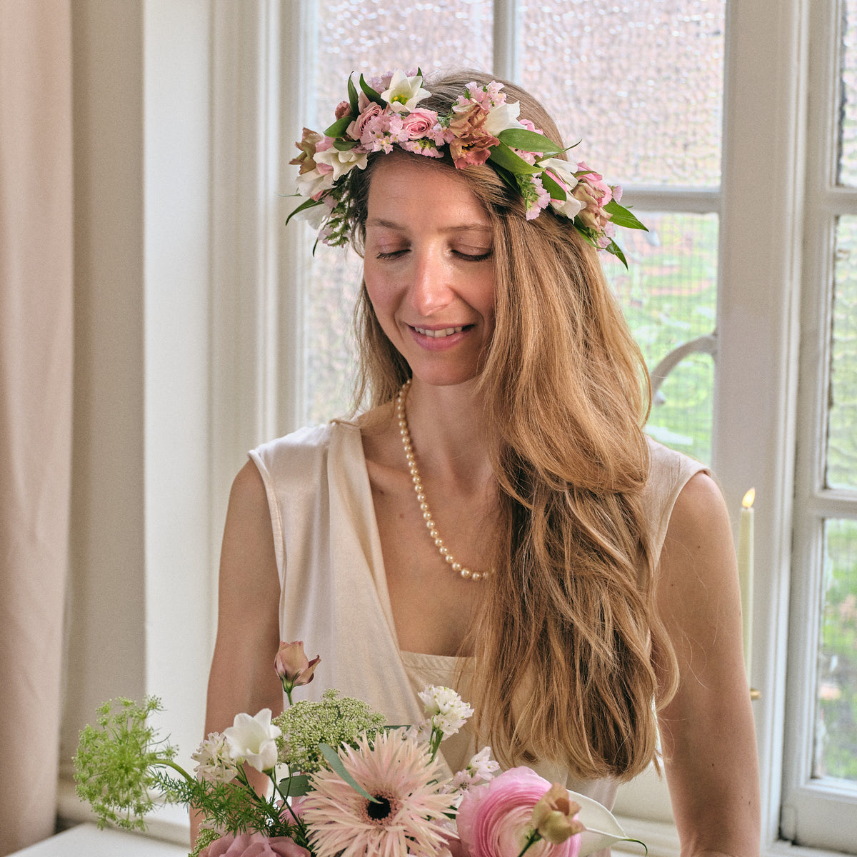 Flower Crowns in Dusty Nudes | Wedding Flowers London  display picture 3
