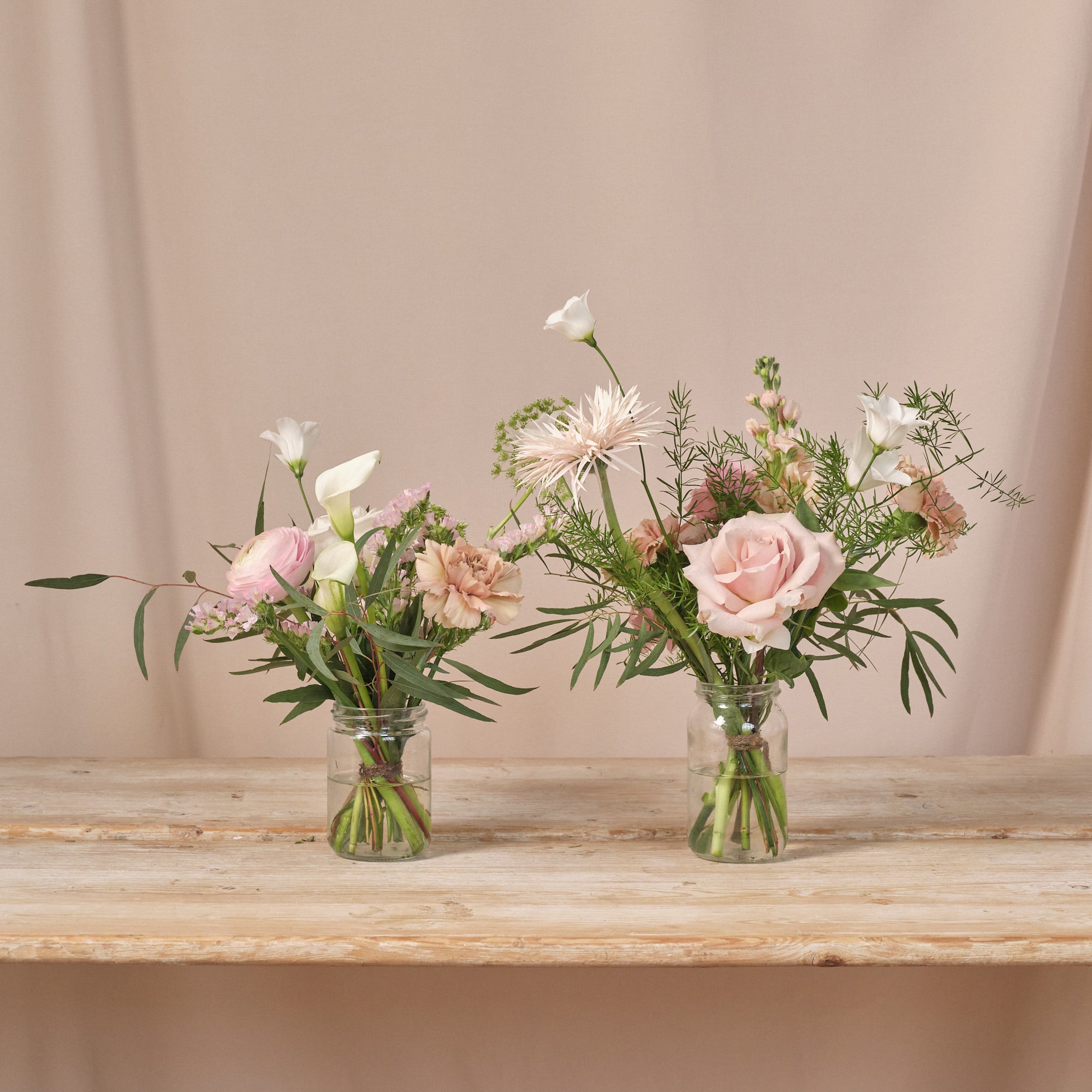 Dusty Nudes Jam Jar Arrangements
