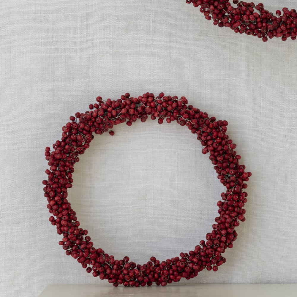 Red Berry Wooden Wreath | Small