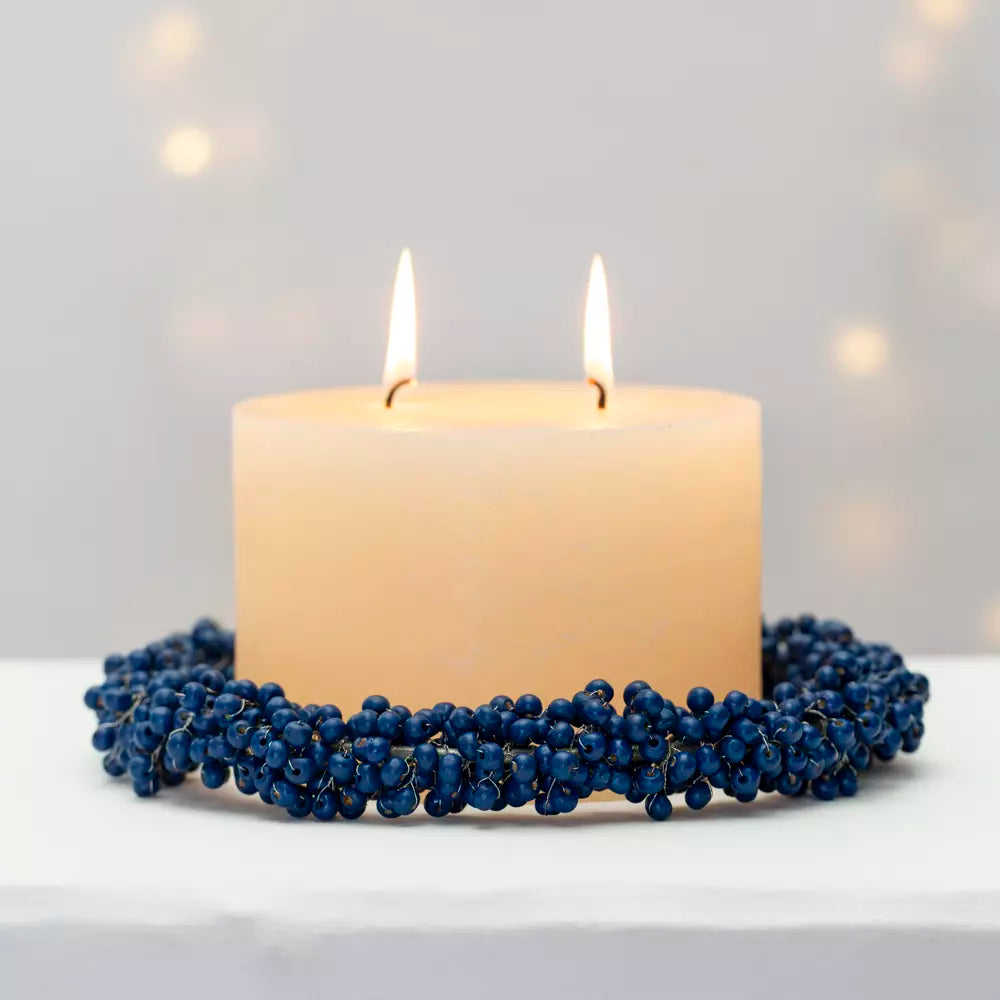 Blue Berry Wooden Wreath | Small