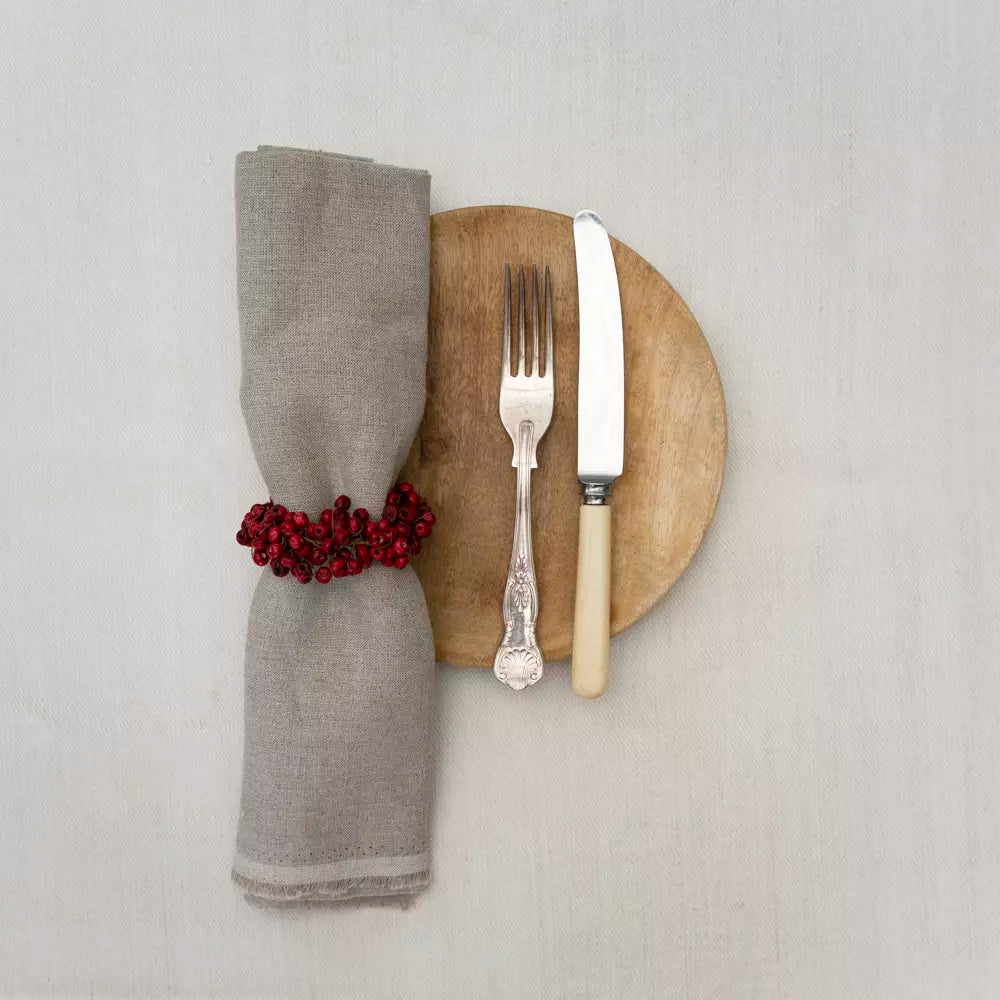 Red Berry Wooden Napkin Ring