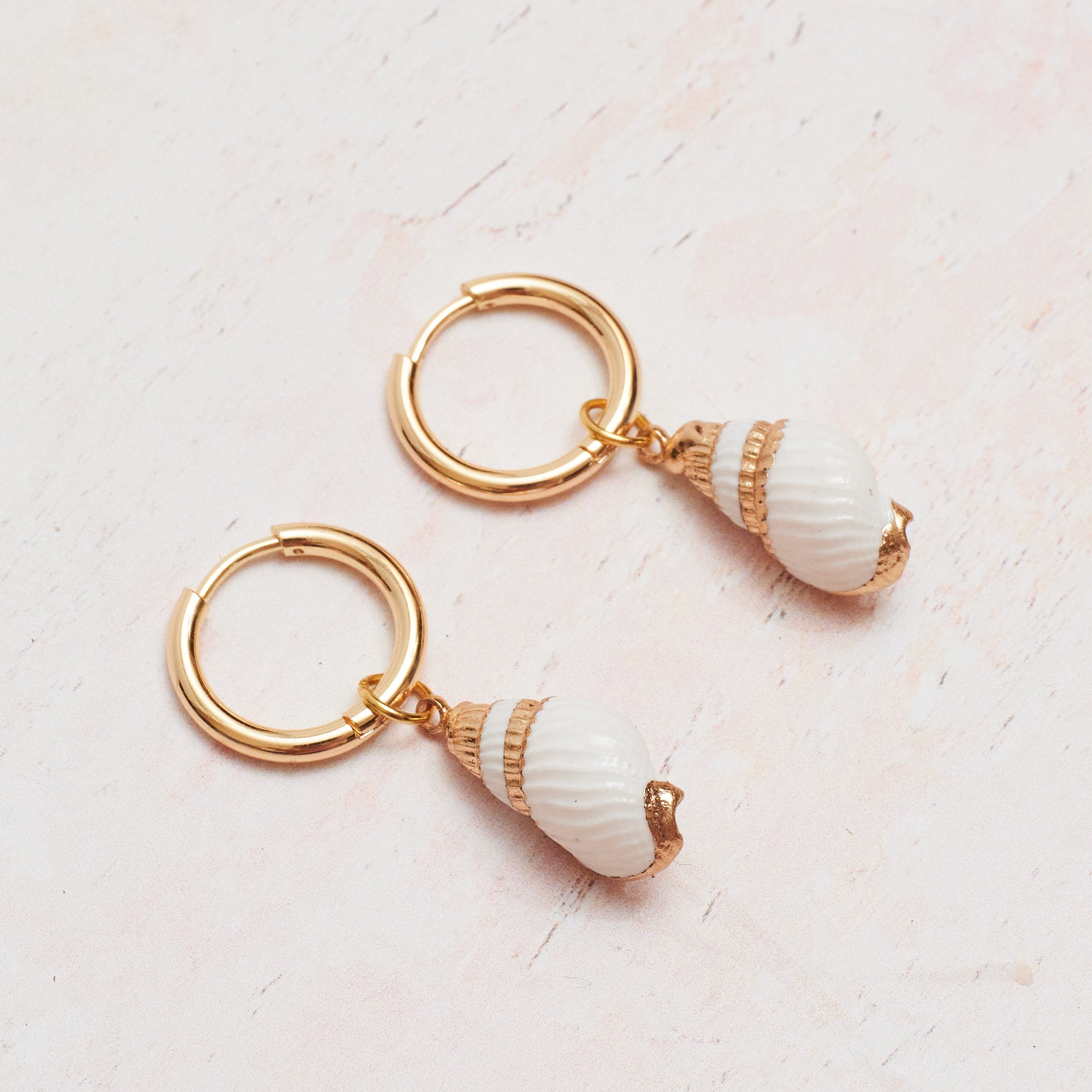 Chunky Huggie Wentletrap Shell Earring