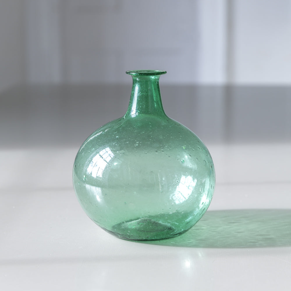 Recycled Bubble Glass Vase | Green