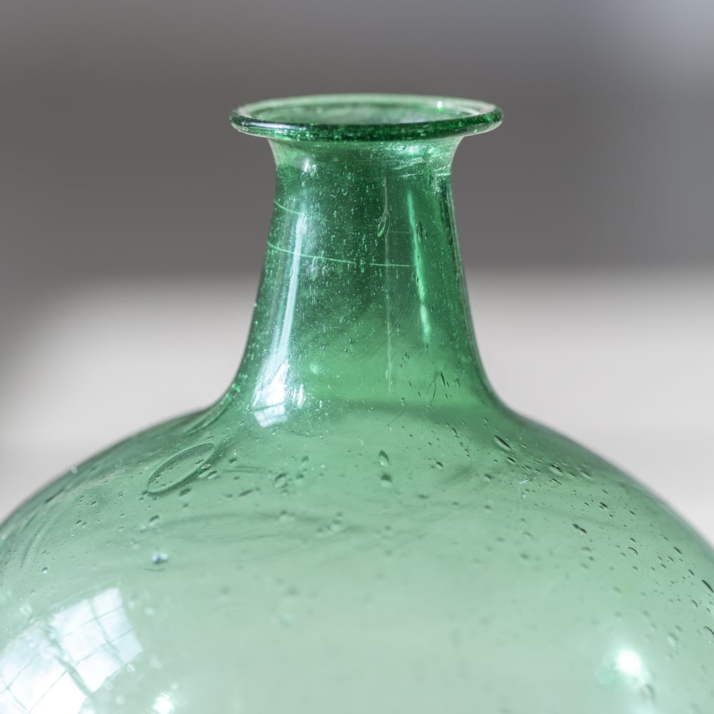 Recycled Bubble Glass Vase | Green