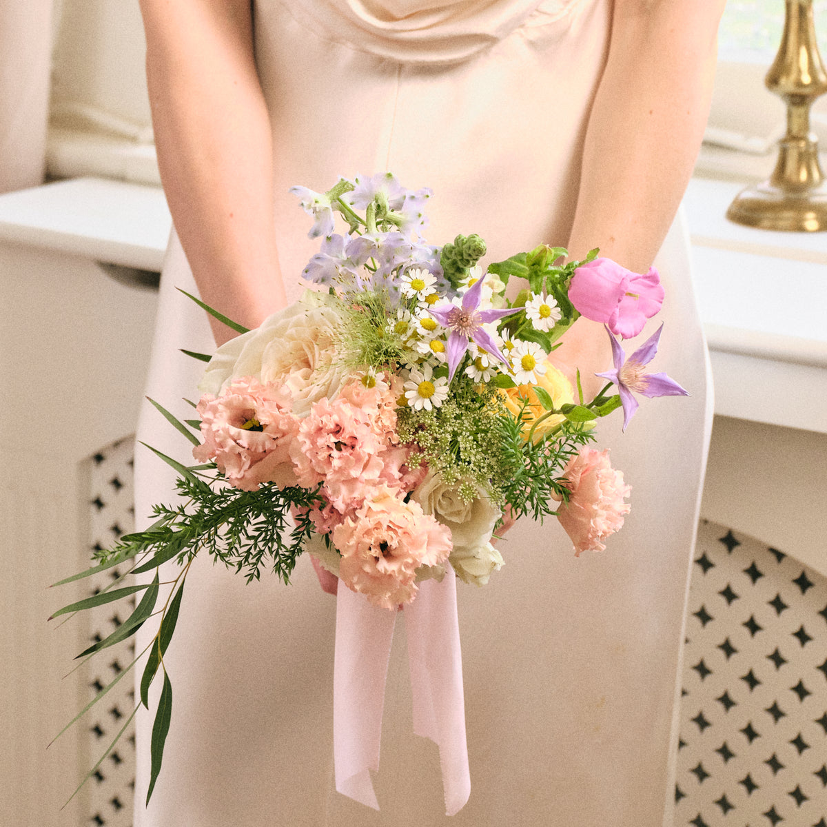 Pastel Wildflower Bridesmaid Bouquet London Wedding Florist