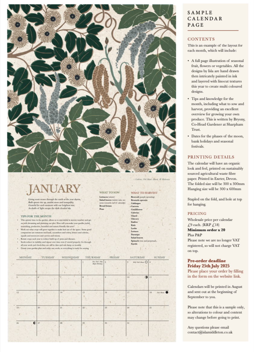 Growing Through The Seasons | Gardening 2026 Calendar by Isla Middleton
