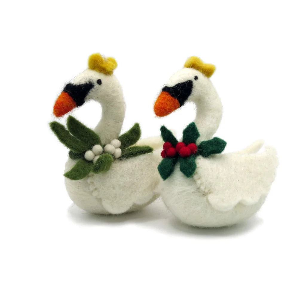 Felt Animal Christmas Tree Decoration | Swan a Swimming