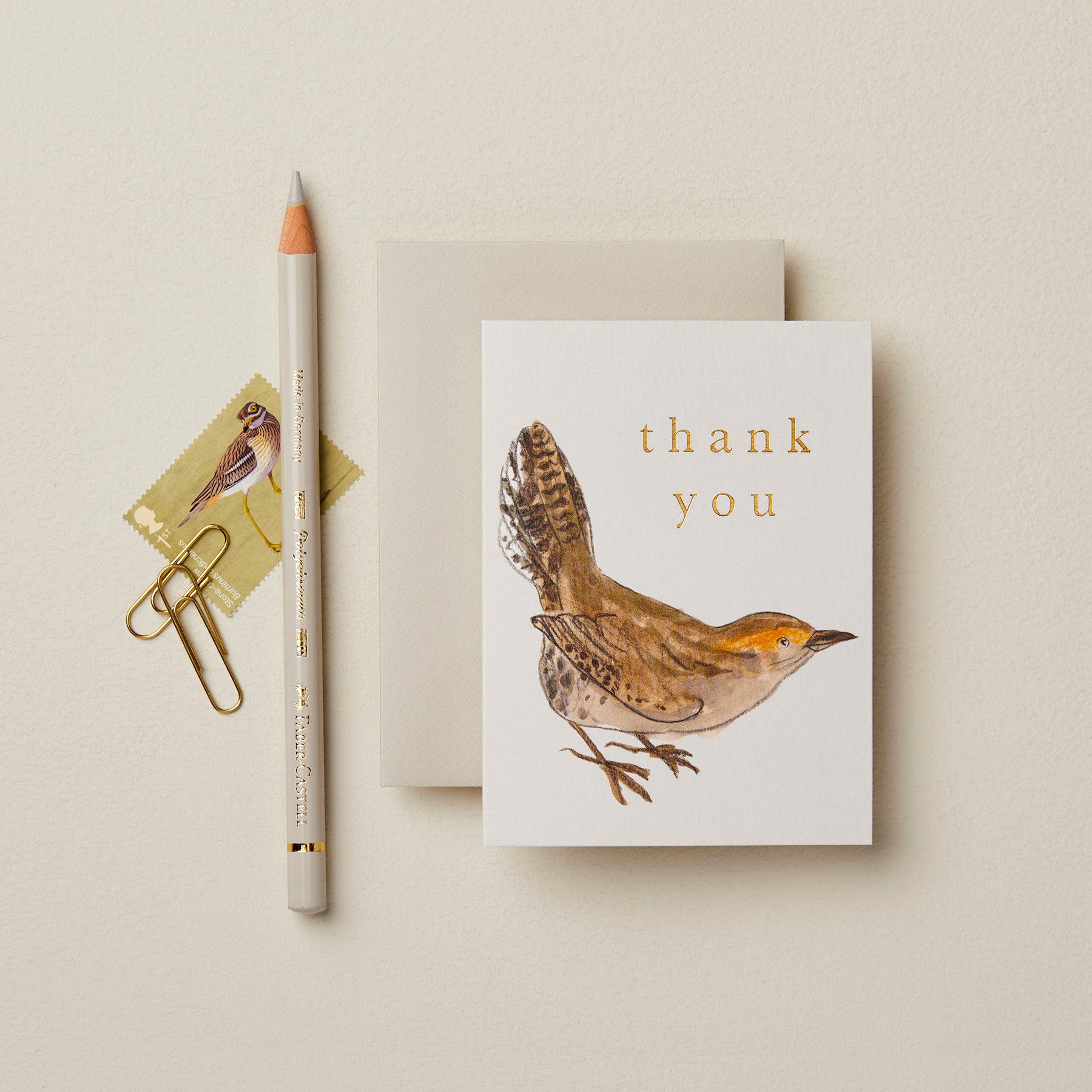'Thank You' Wren Mini Card
