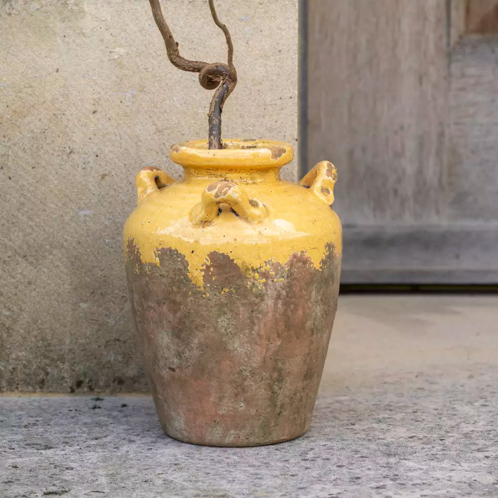 Terracotta Vase with Yellow Glaze