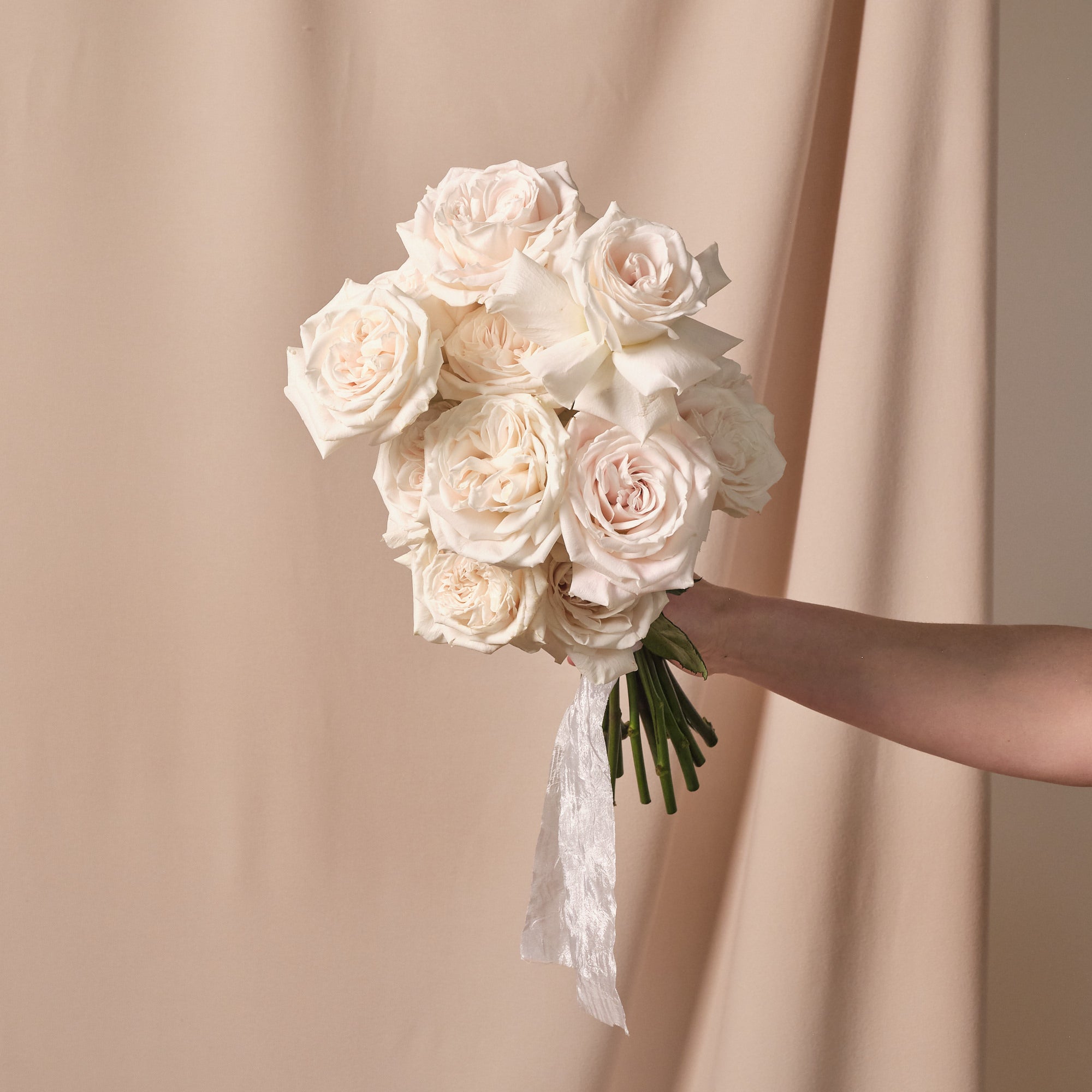 White Roses Bridal Bouquet