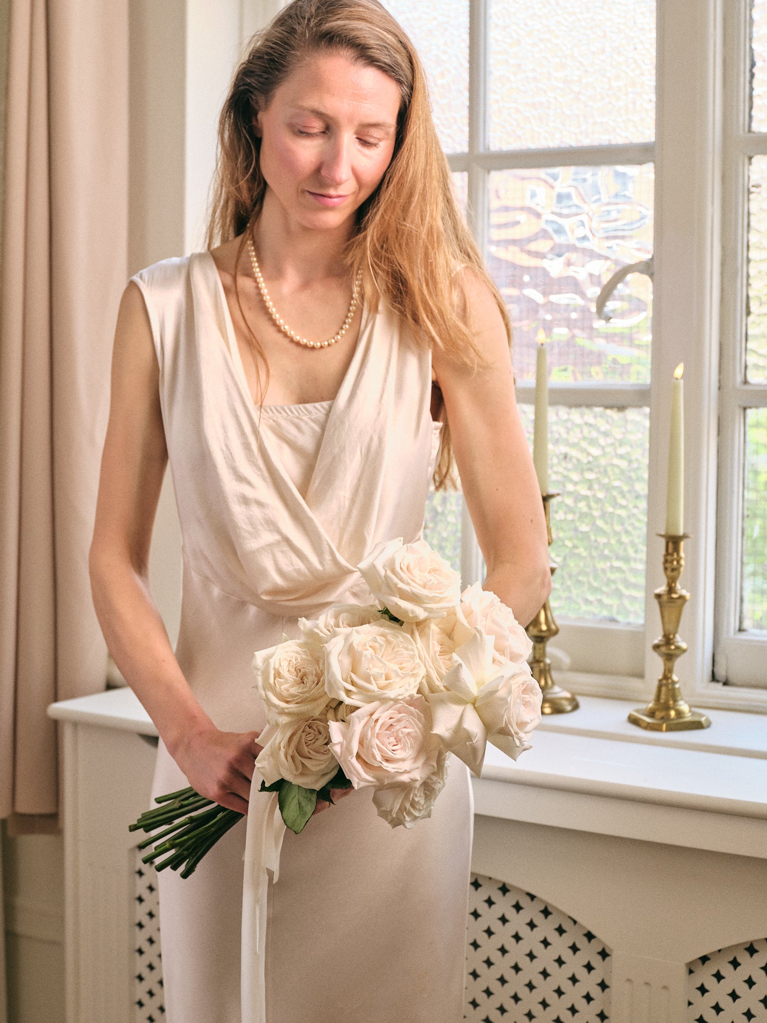 White Roses Bridal Bouquet