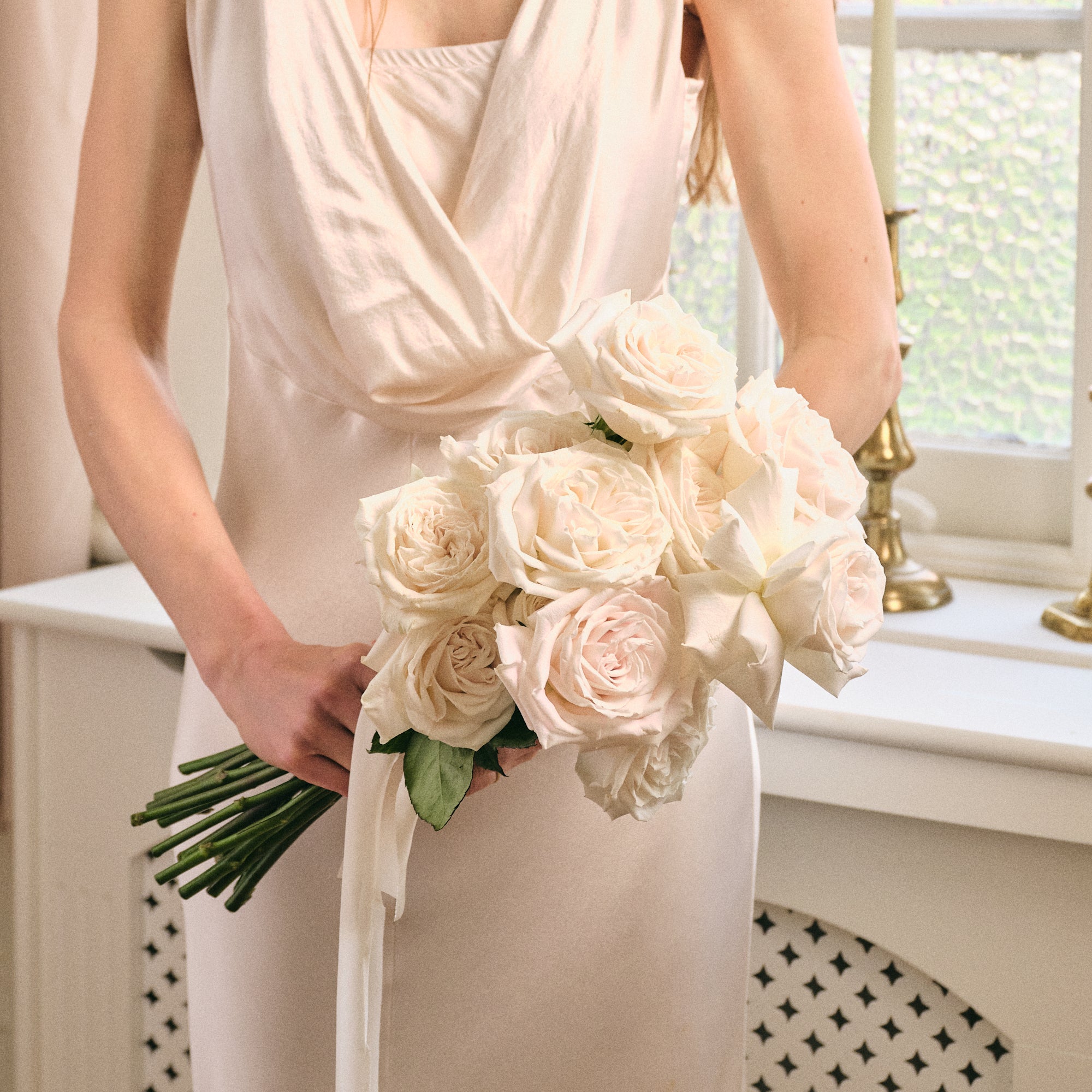 White Roses Bridal Bouquet