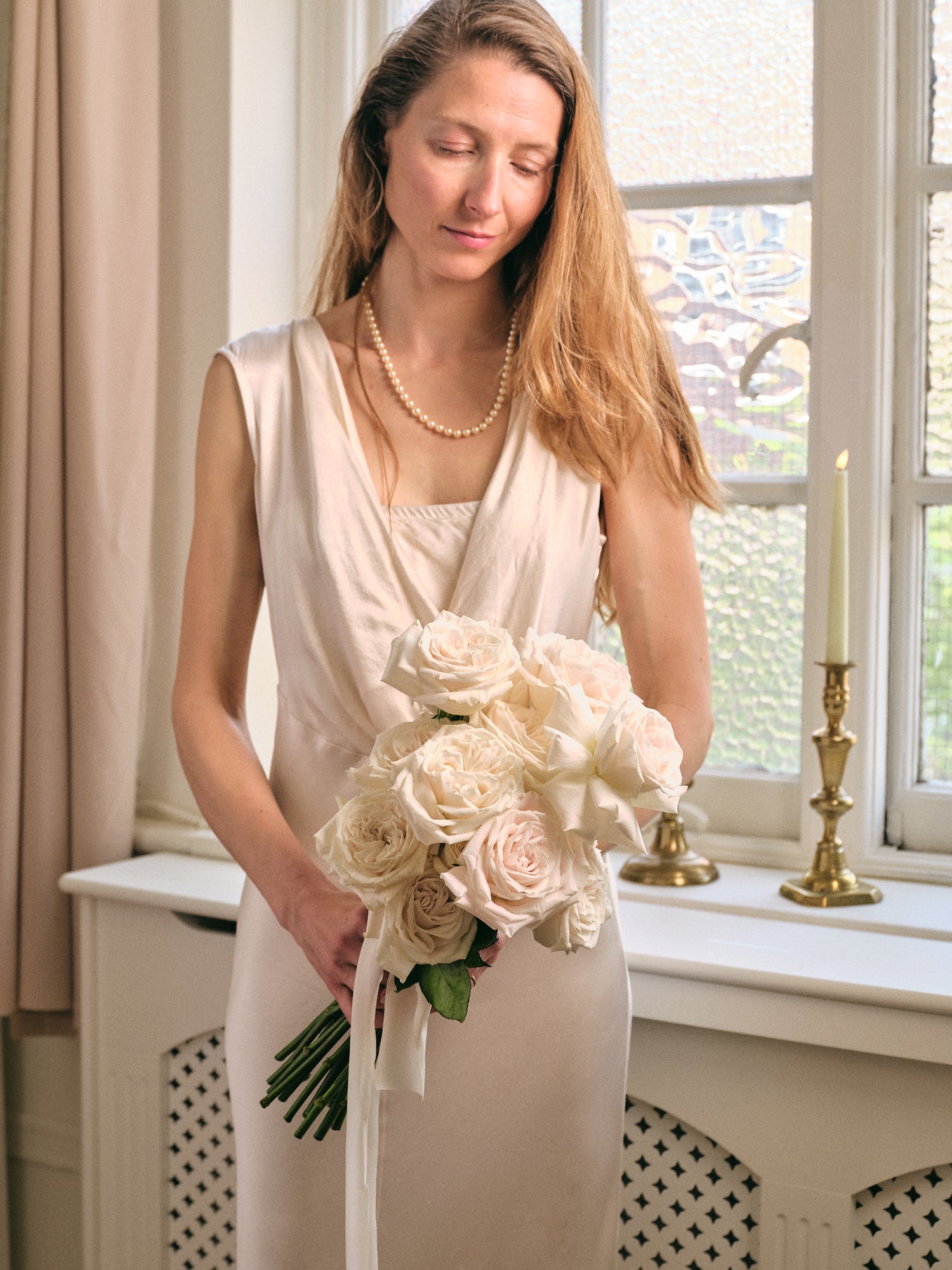 White Roses Bridal Bouquet
