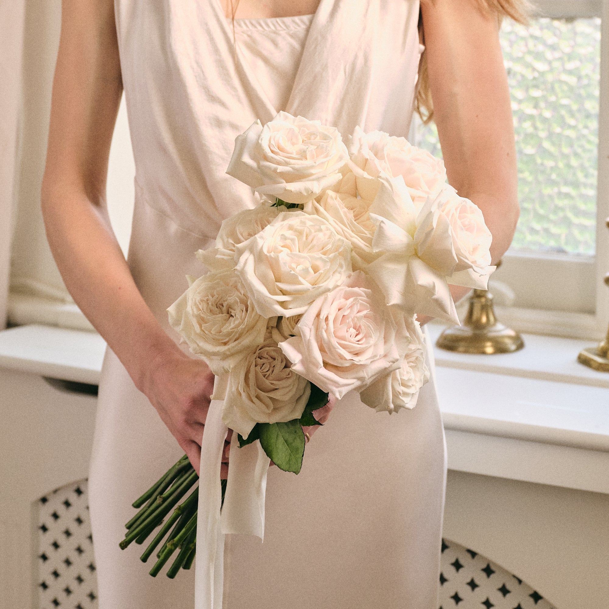 White Roses Bridal Bouquet