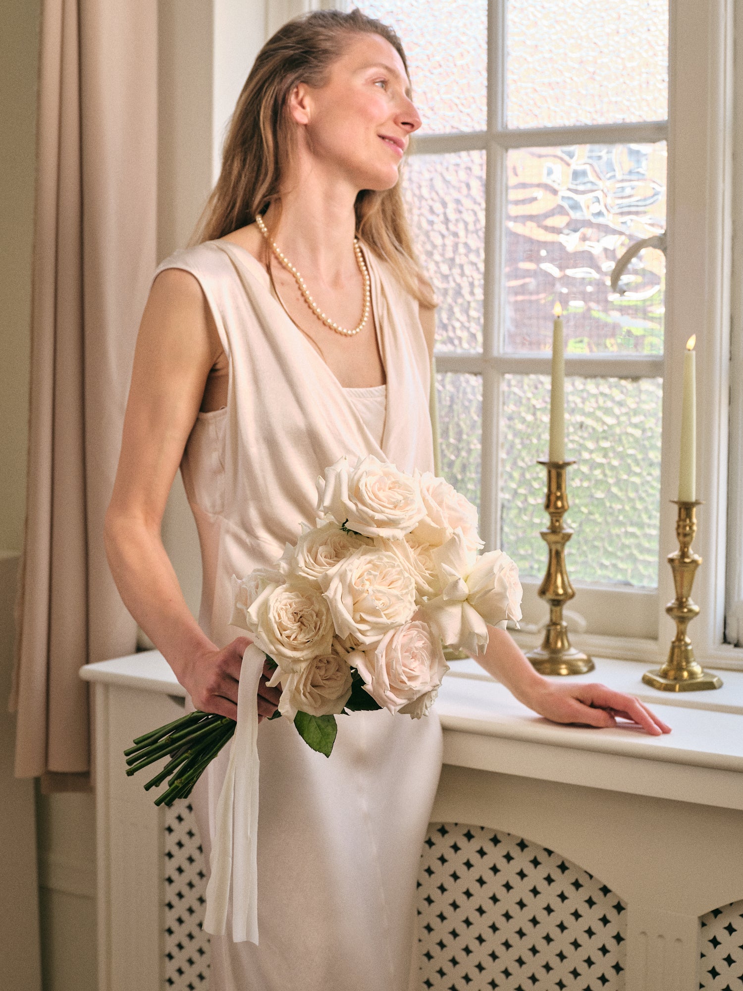 White Roses Bridal Bouquet
