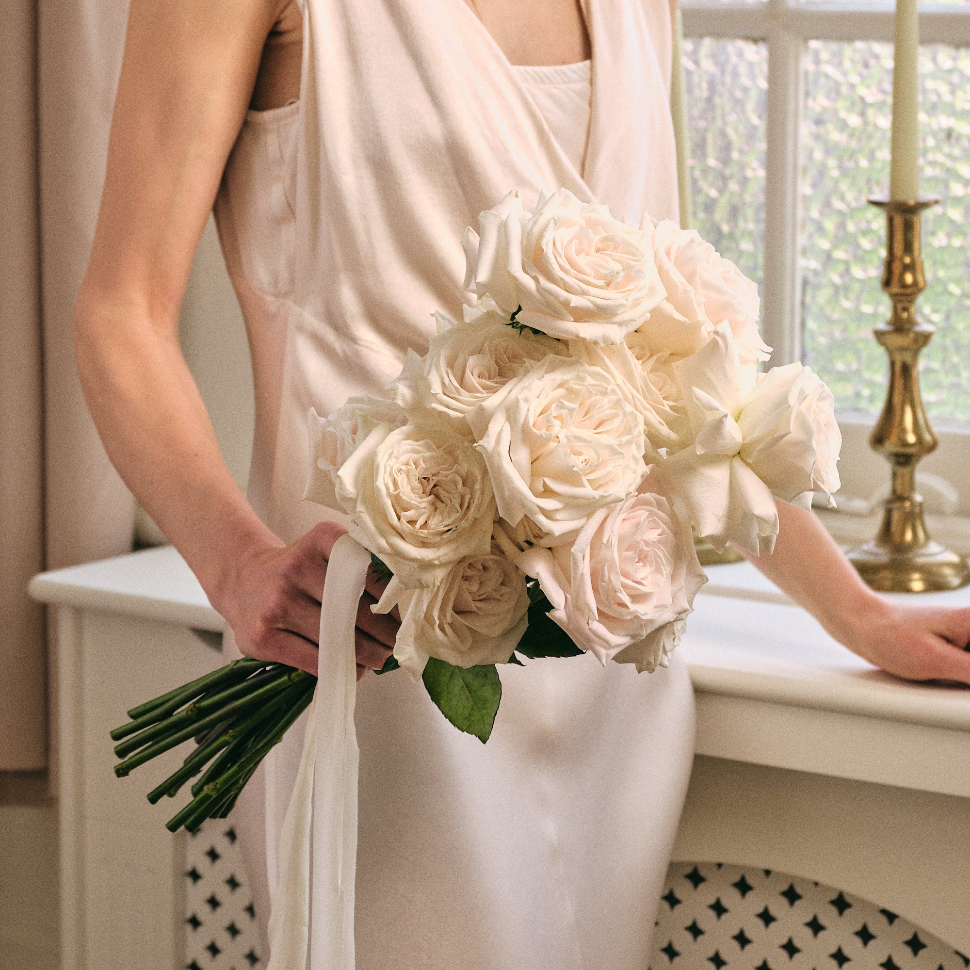 White Roses Bridal Bouquet