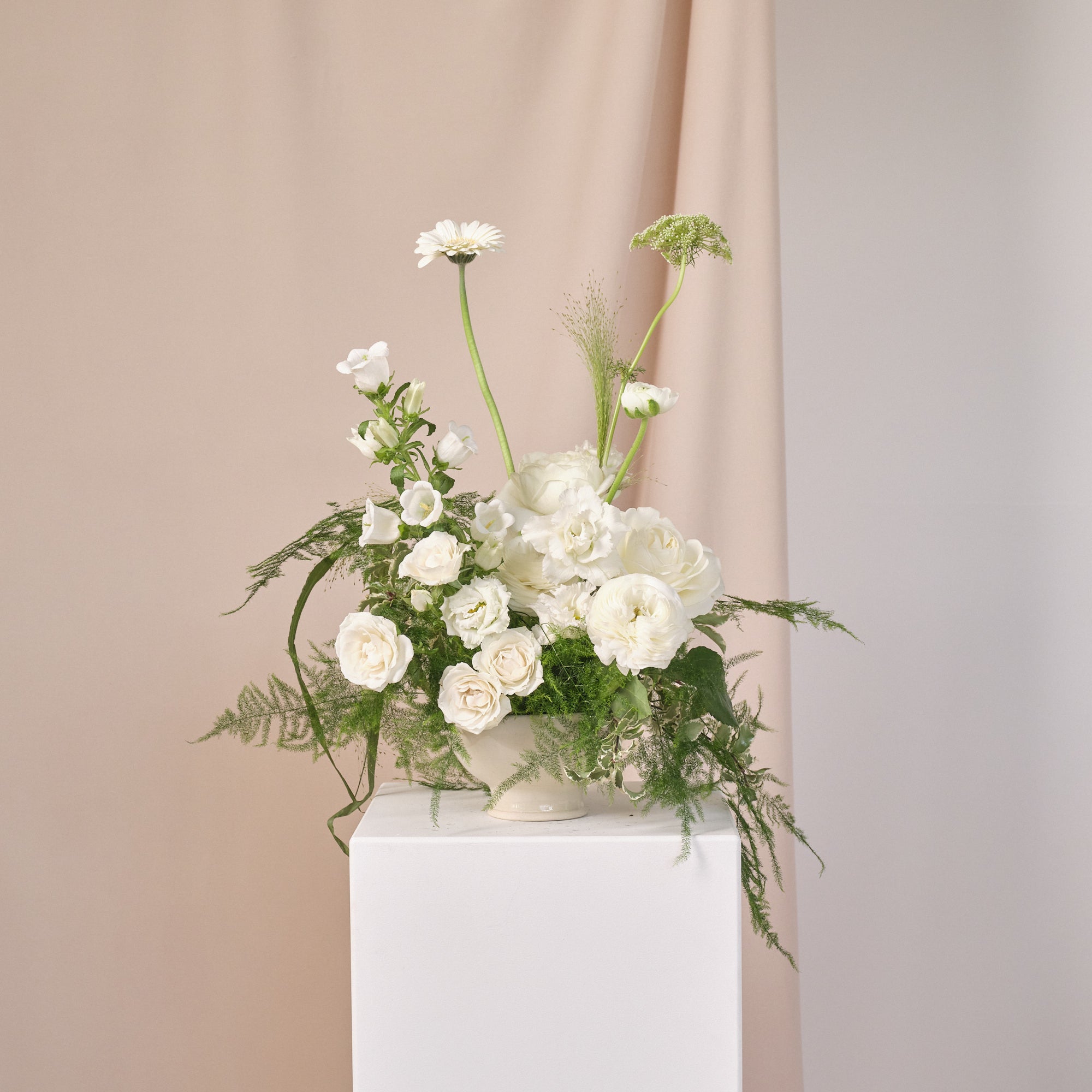 Whimsical White Bowl Arrangements