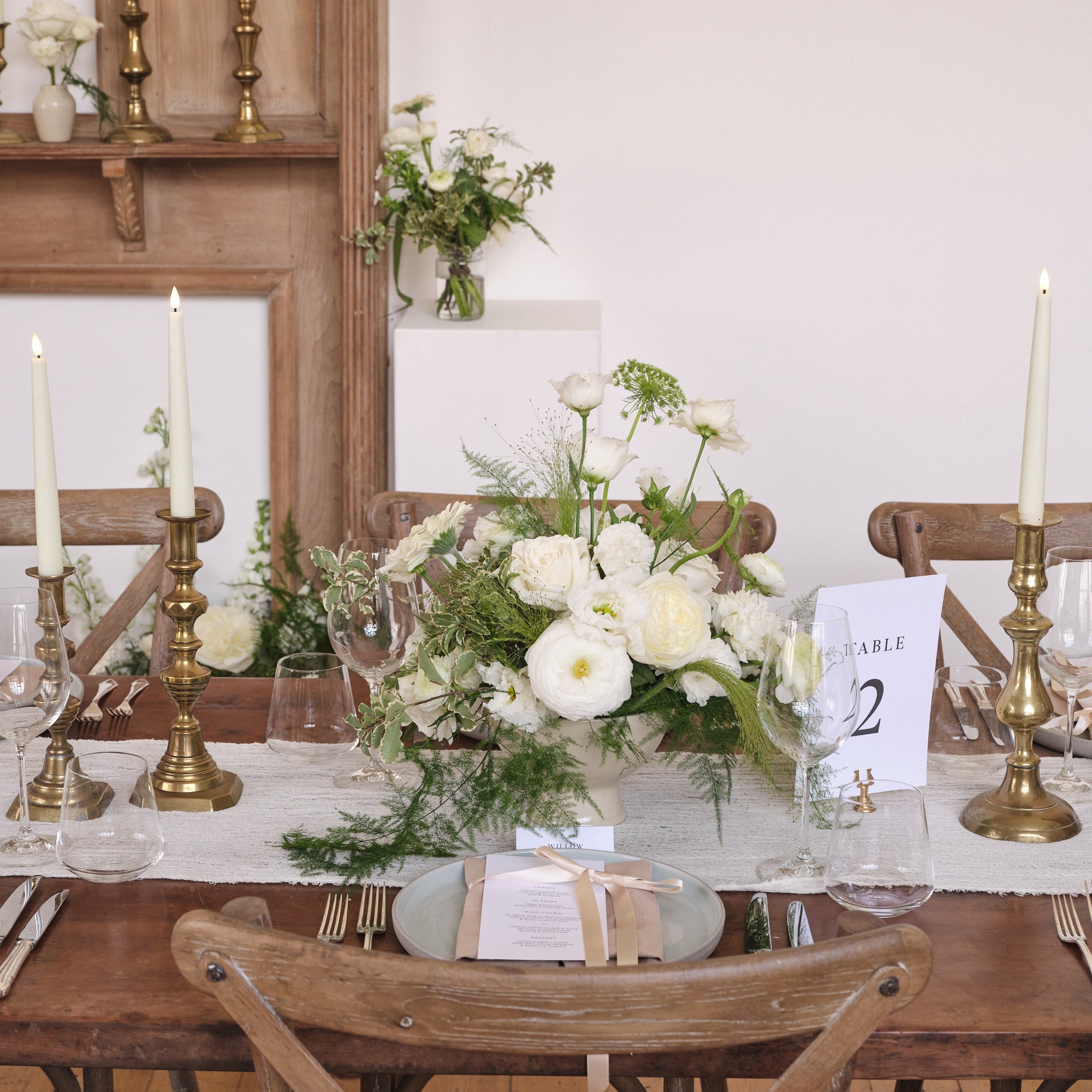 Whimsical White Bowl Arrangements