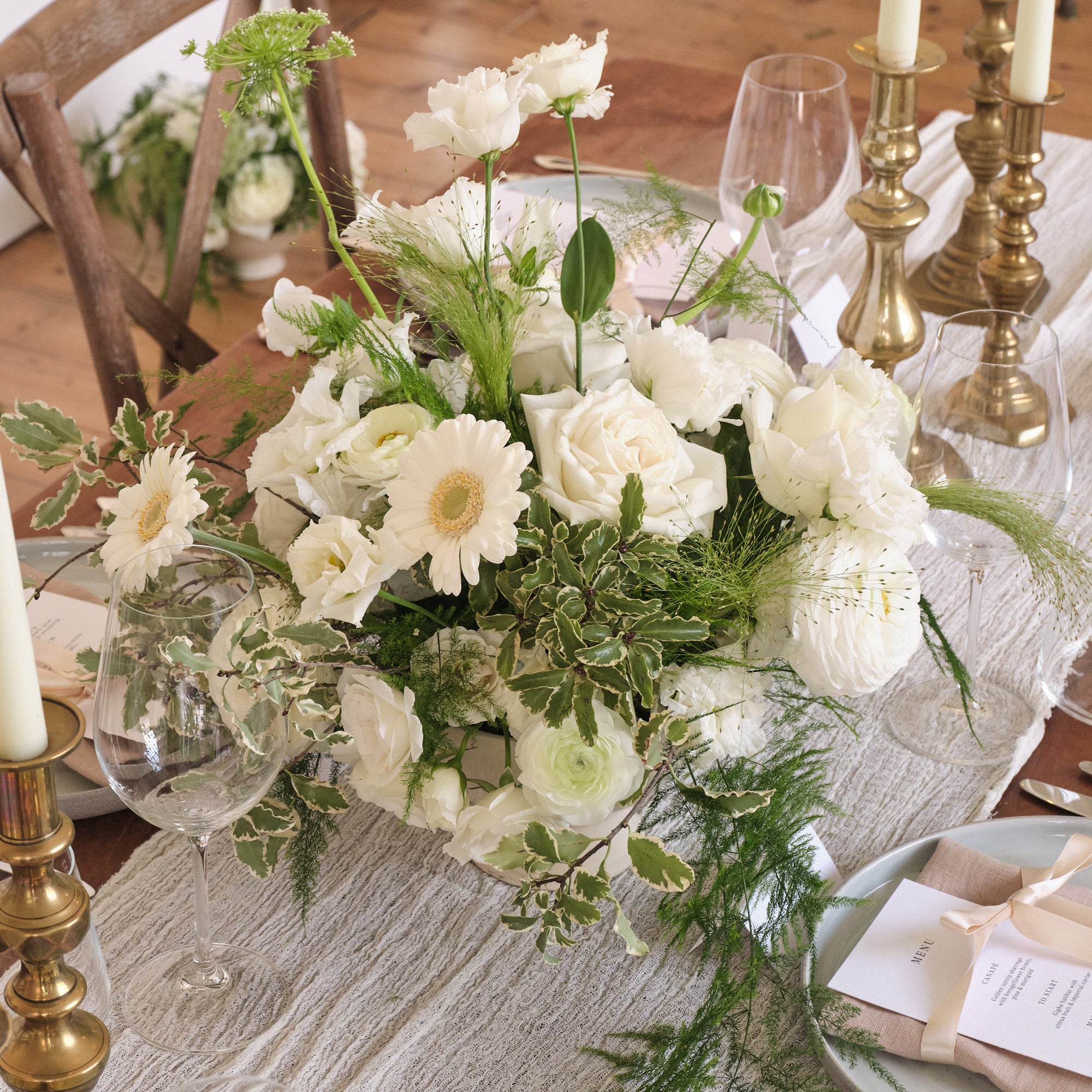 Whimsical White Bowl Arrangements
