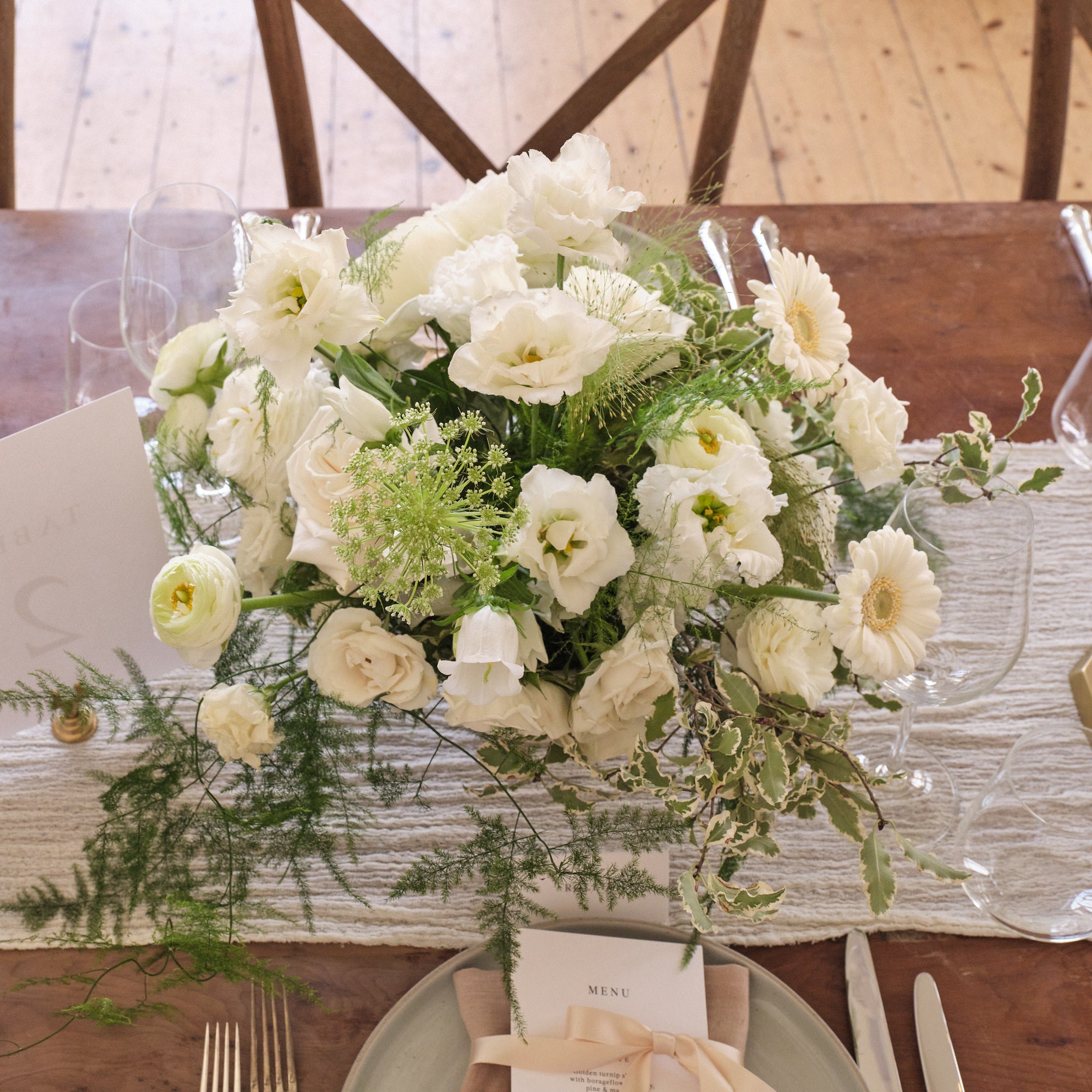 Whimsical White Bowl Arrangements