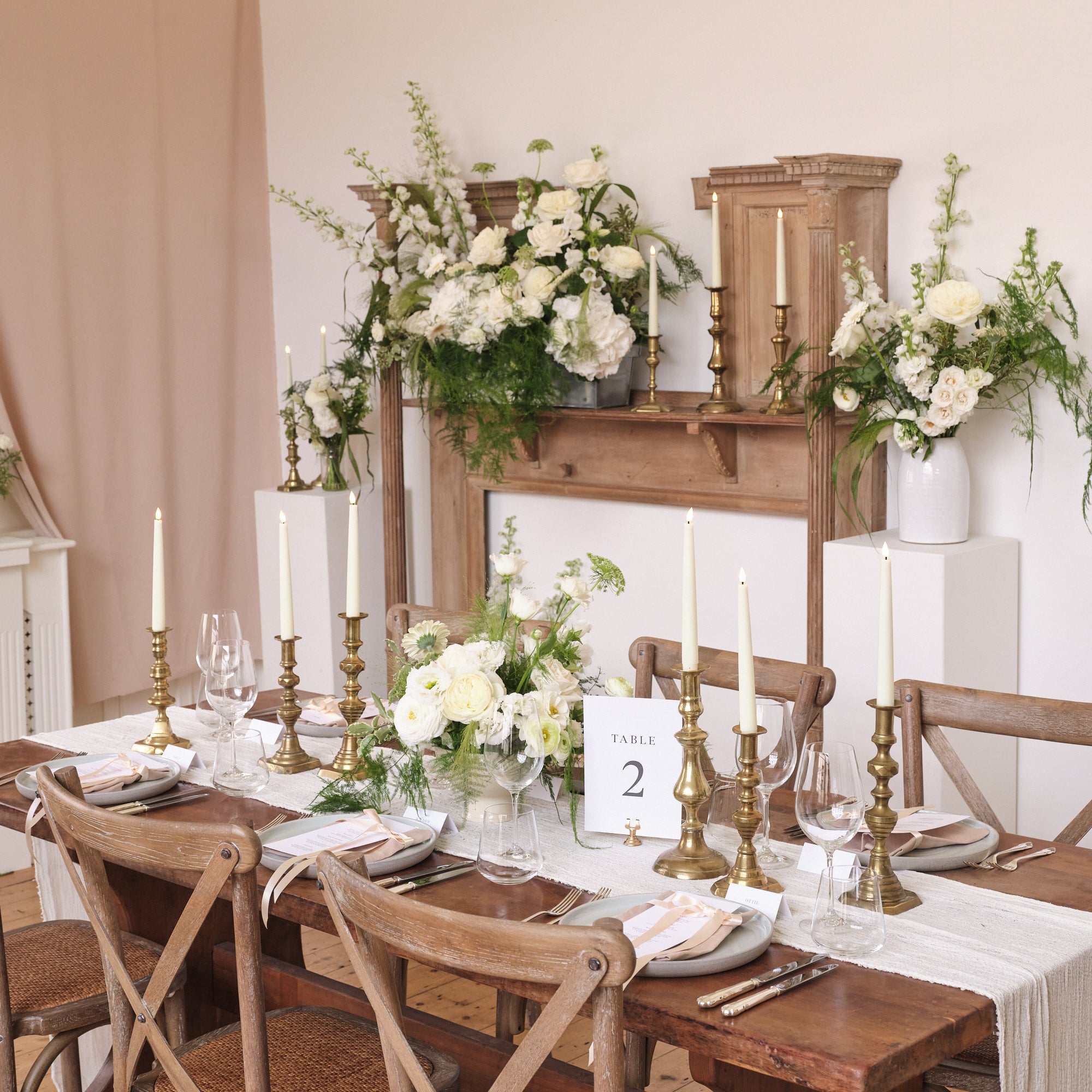 Whimsical White Bowl Arrangements