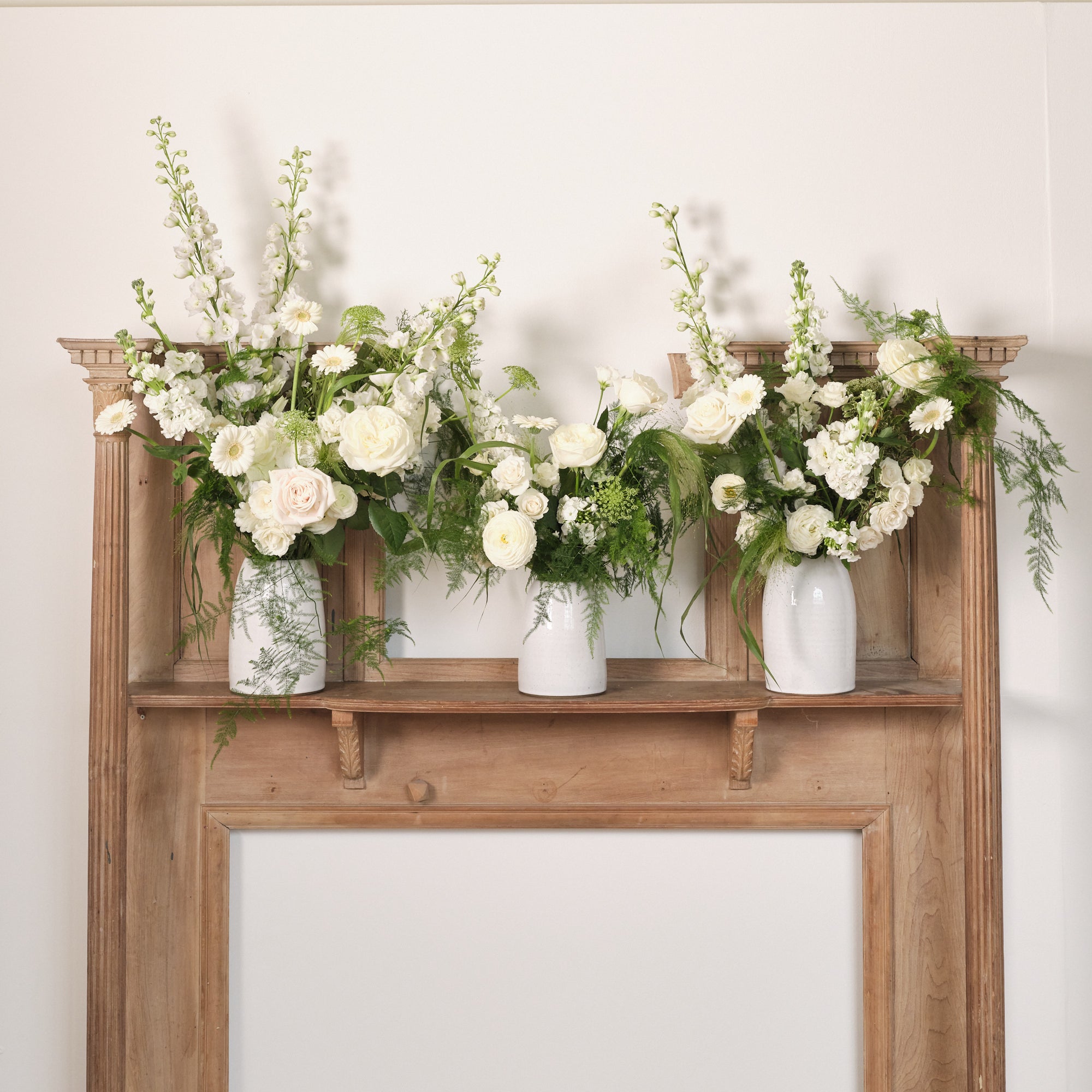 Whimsical Whites Vase Arrangements