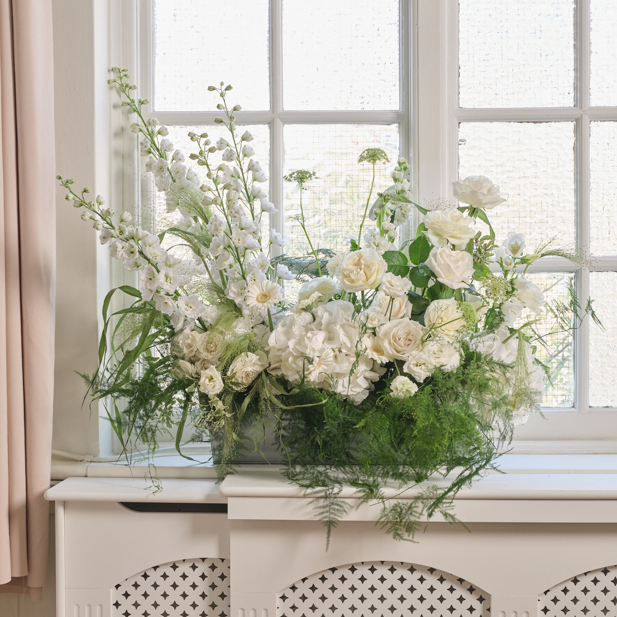 Whimsical Whites Large Trough Arrangement