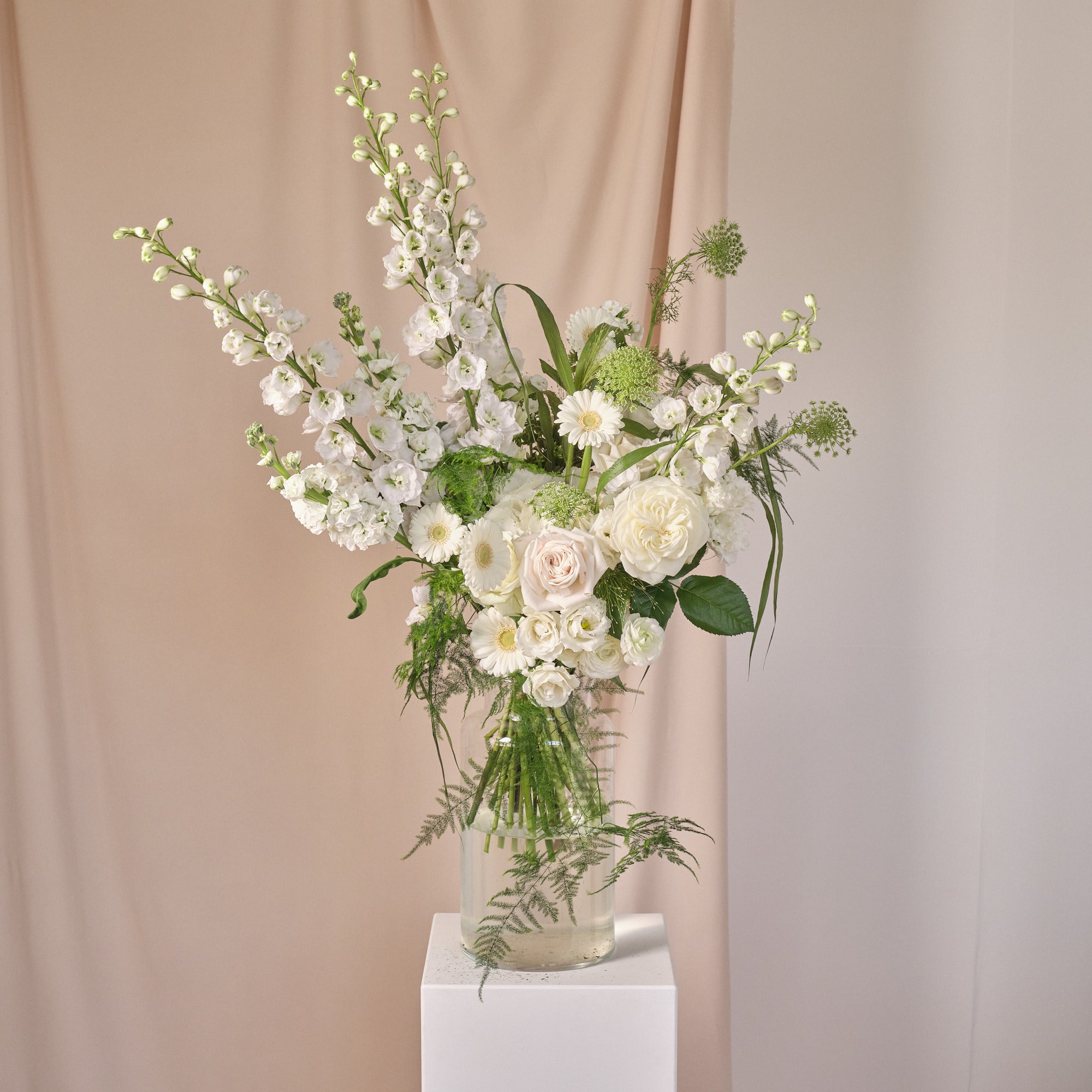 Whimsical Whites Vase Arrangements