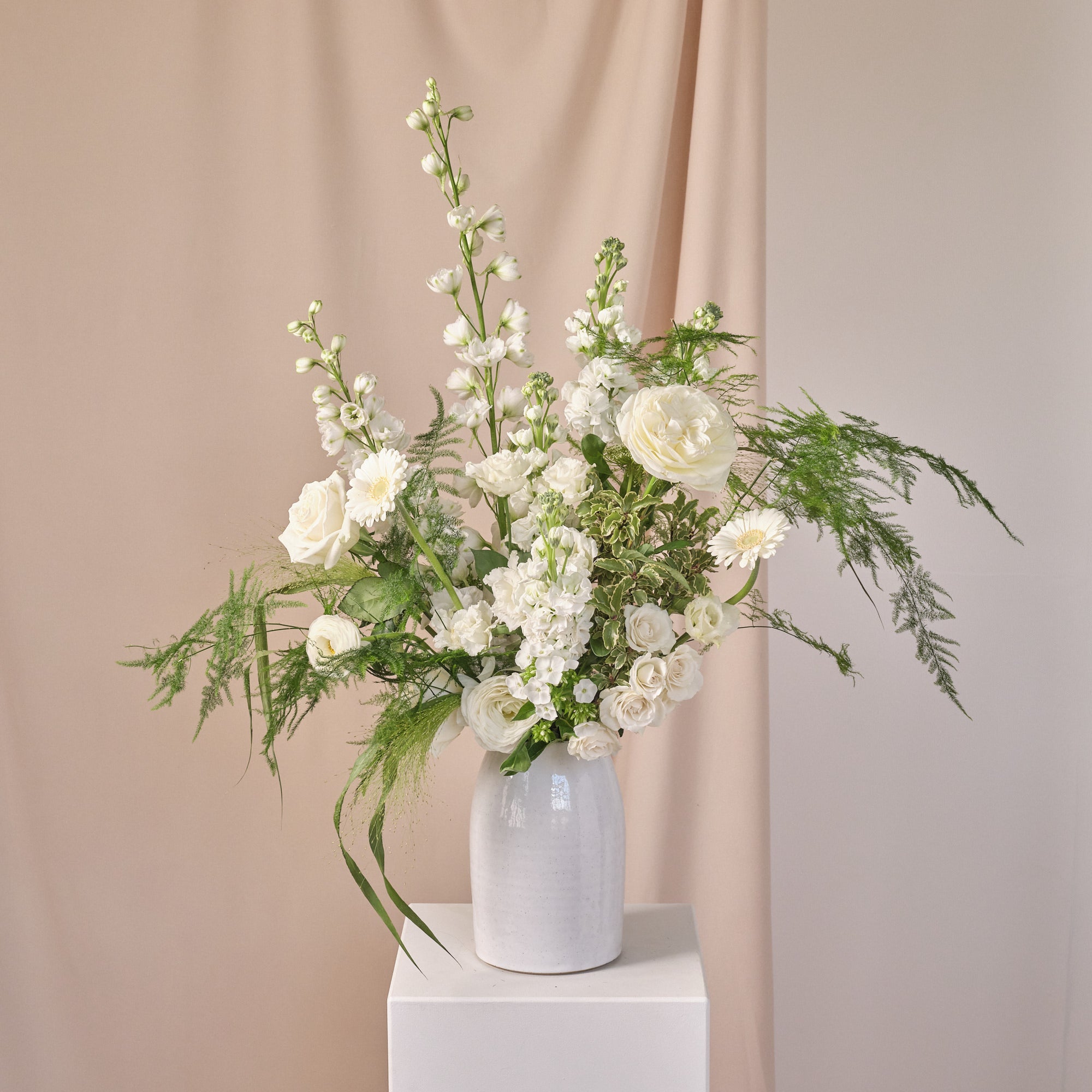 Whimsical Whites Vase Arrangements