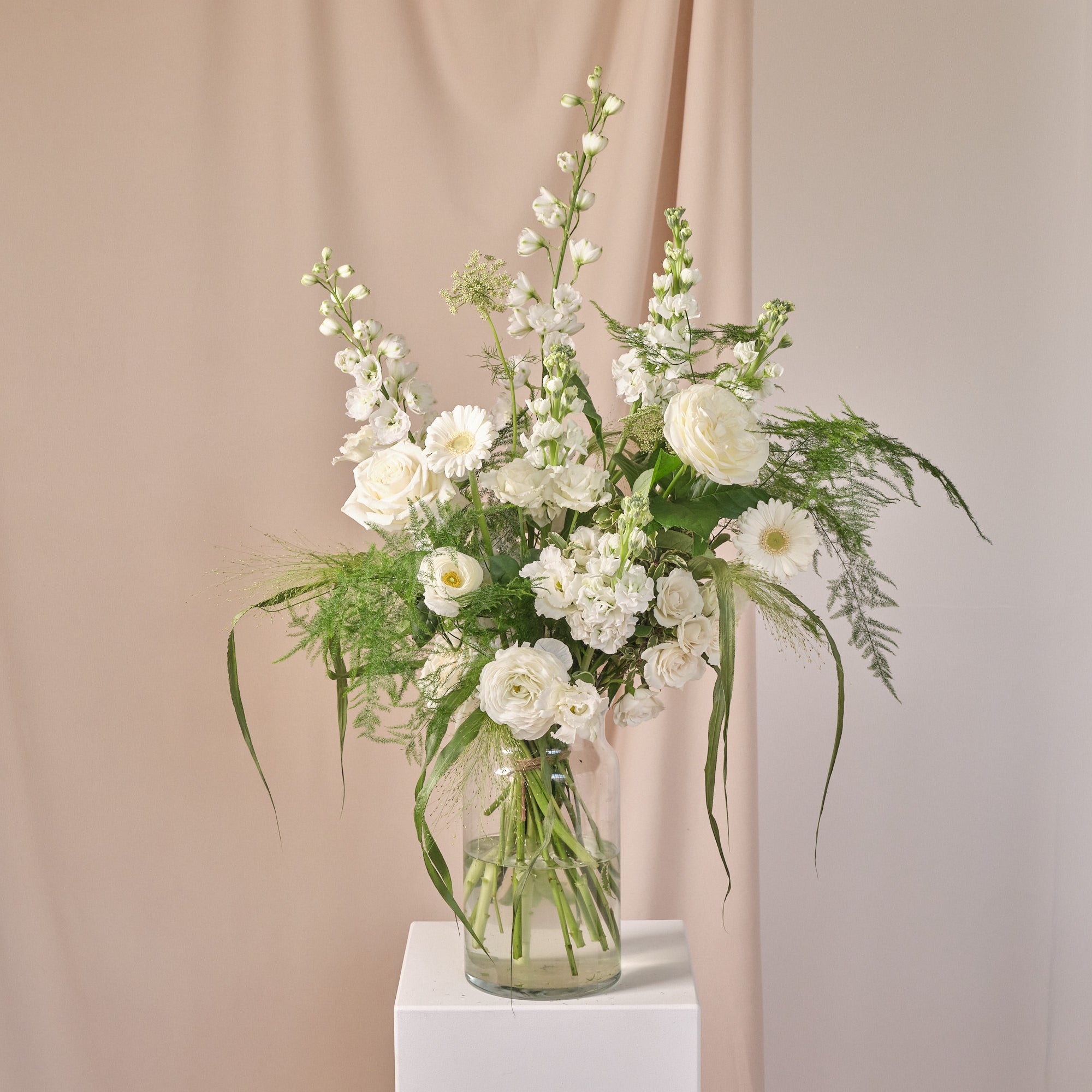 Whimsical Whites Vase Arrangements