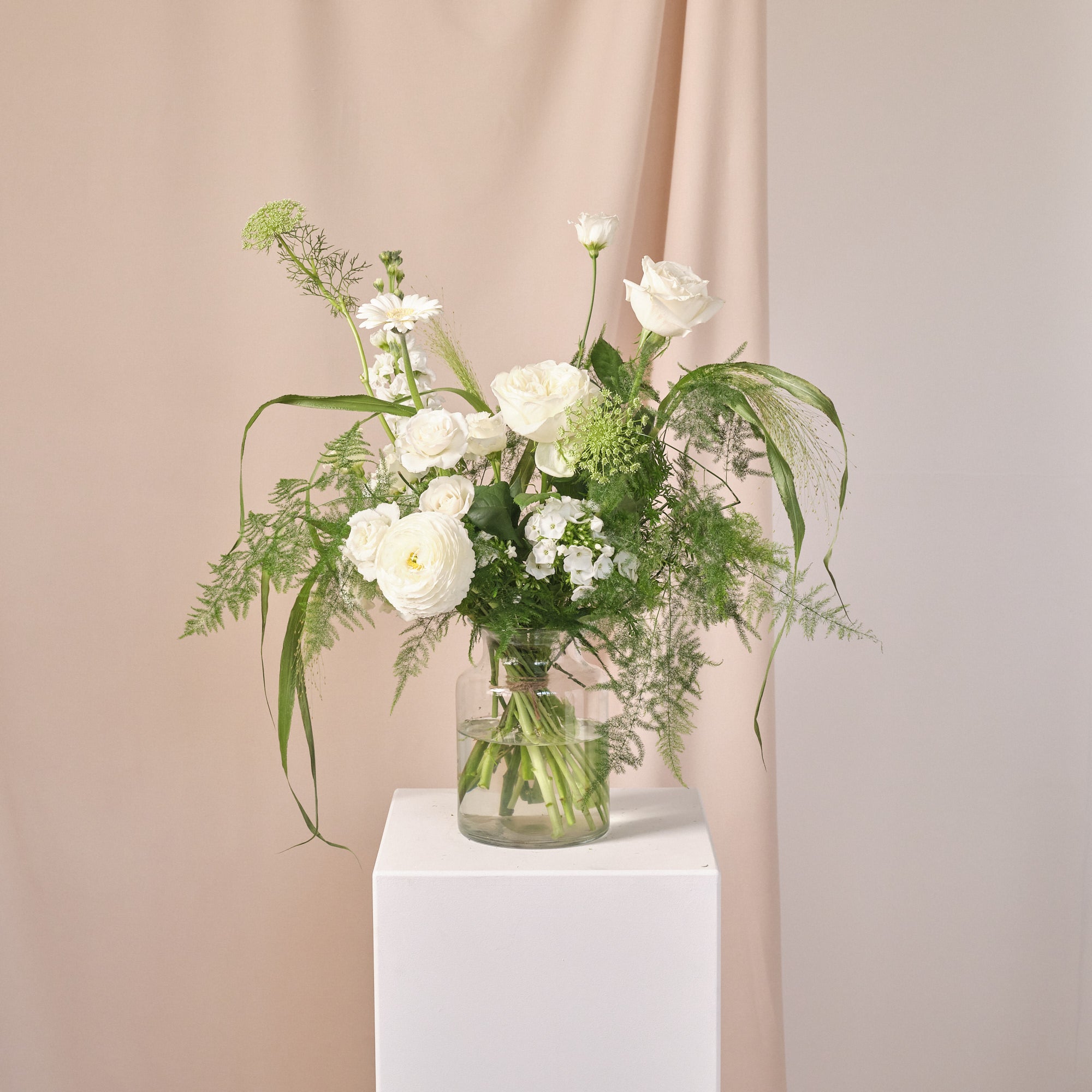 Whimsical Whites Vase Arrangements