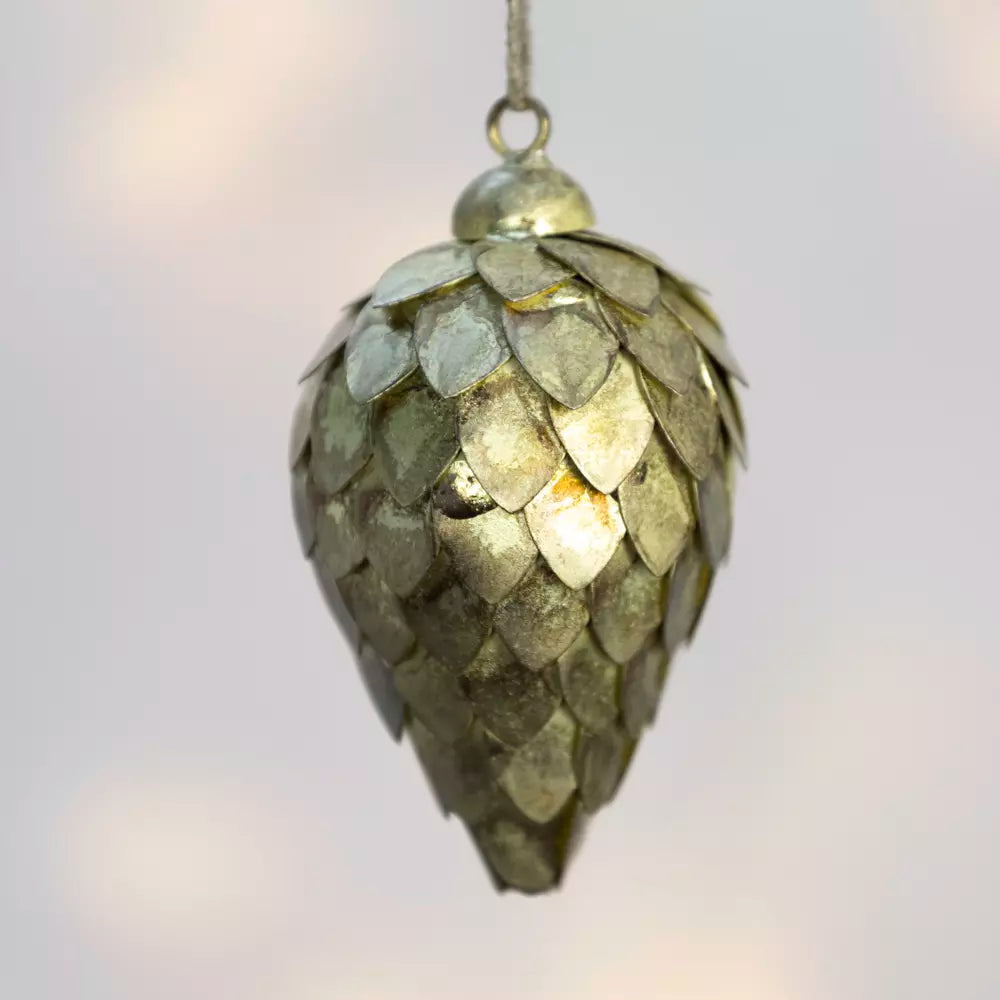 Fir Cone Gold Antique Tree Decoration