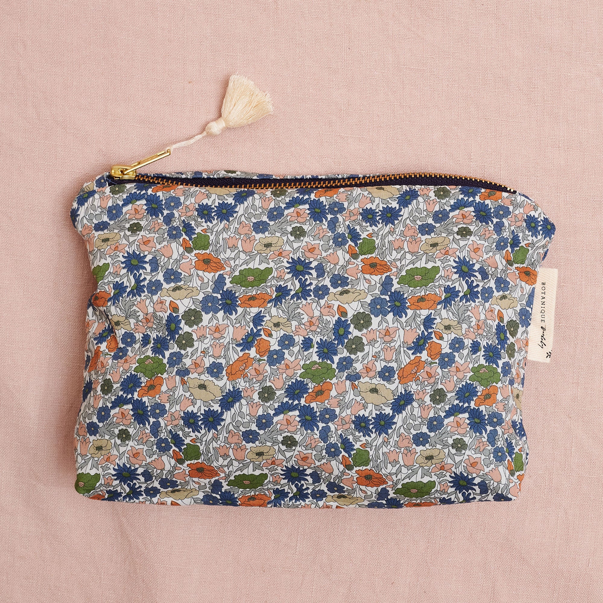 Liberty Print Zip Pouch: Poppy Forest B, two sizes available